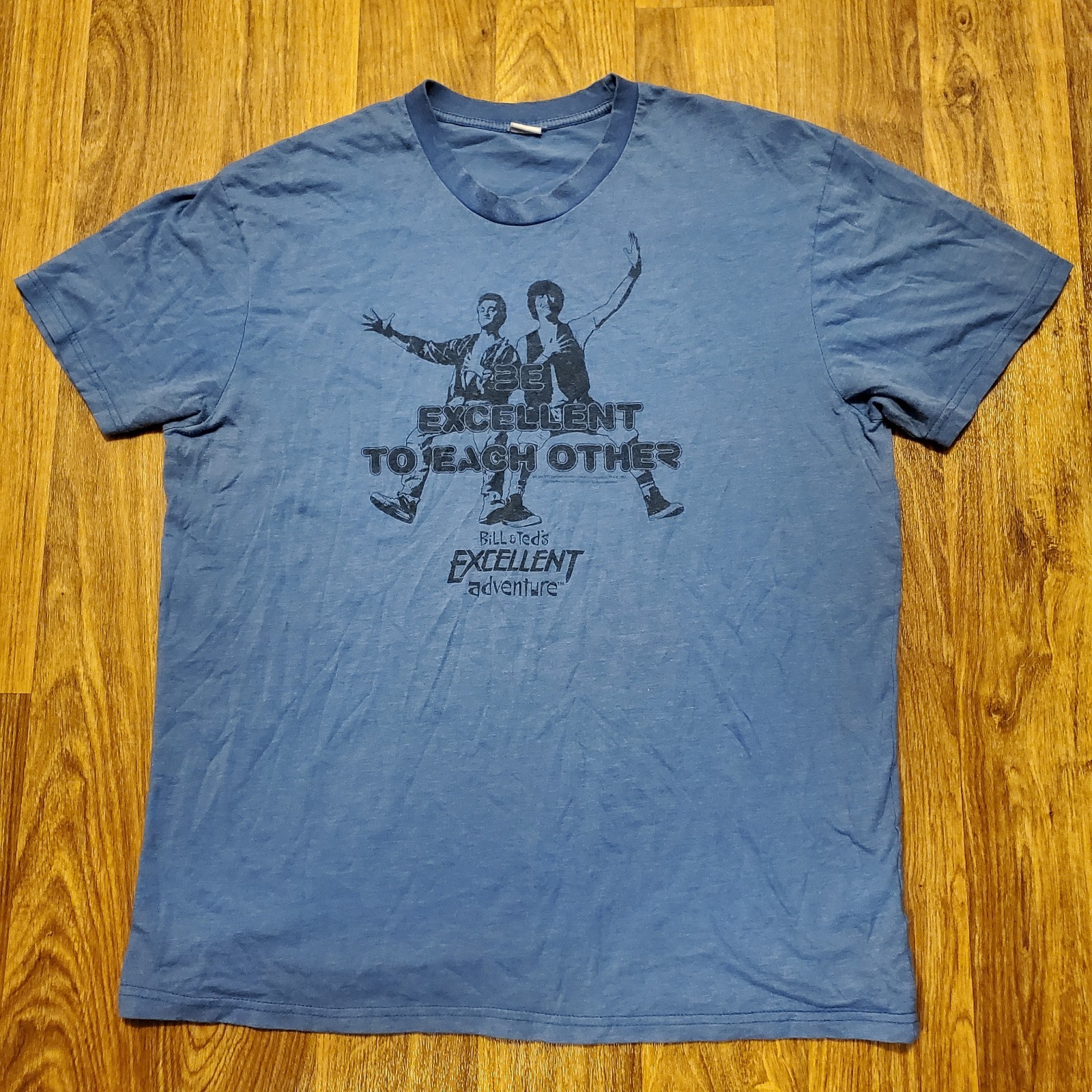 Vtg Bill & Teds Excellent Adventure Shirt Adult Blue Be Excellent To Each Other