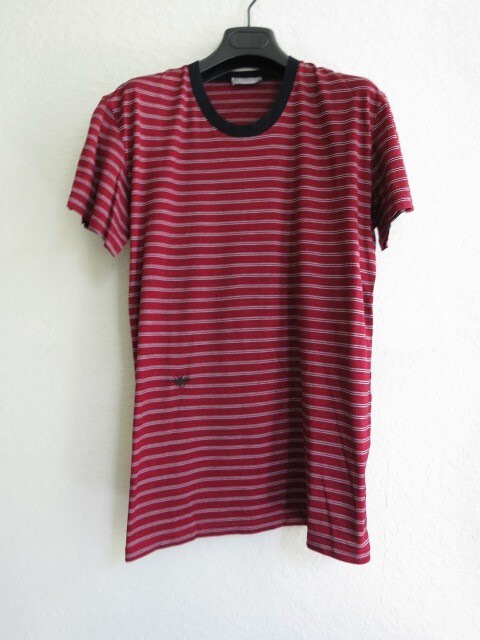 SS09 DIOR HOMME RED/BLACK STRIP “BEE” T-SHIRT sz S, saint laurent paris