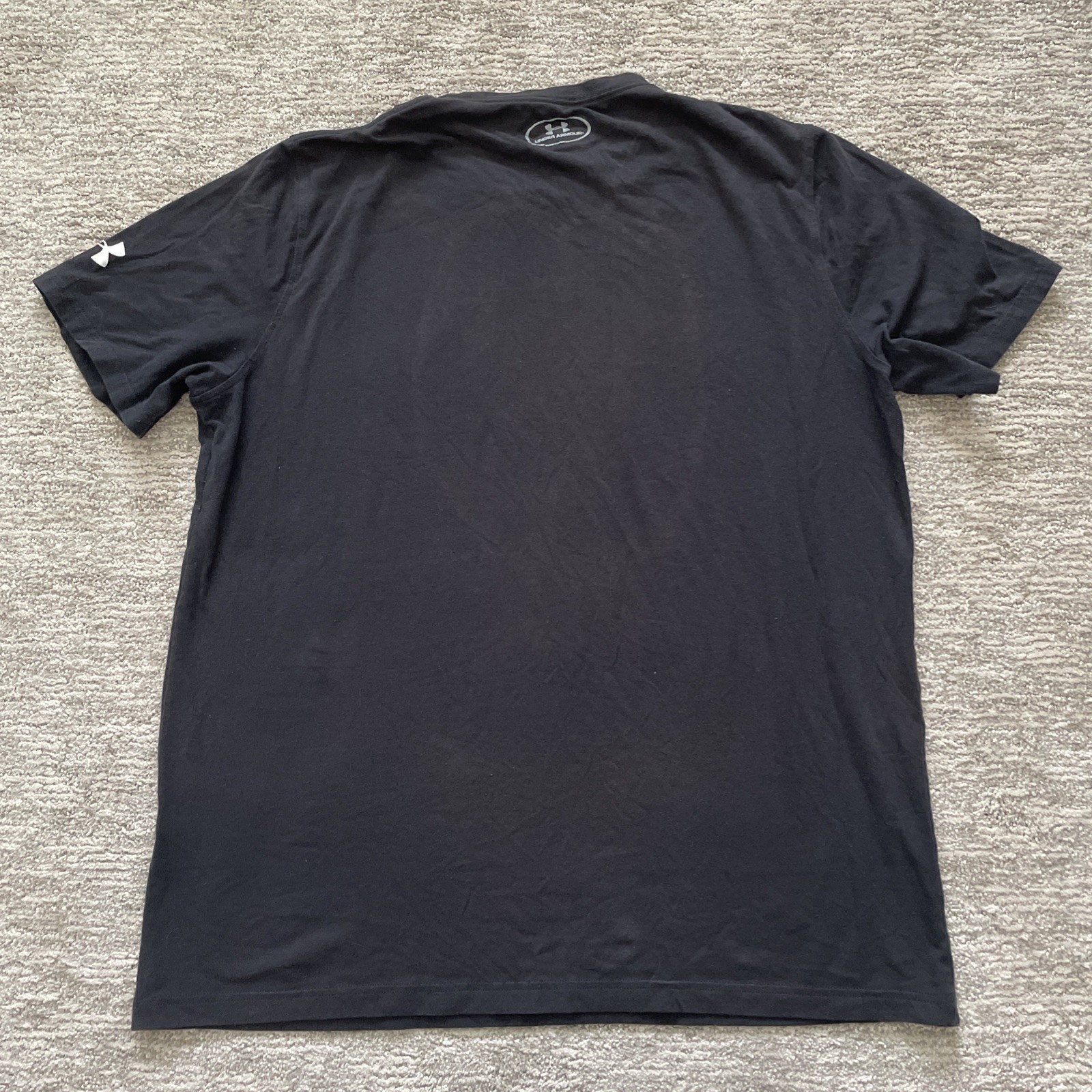Under Armour Project Rock Mens Large HeatGear T Shirt Gym Training Black White