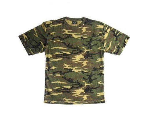 Woodland Camouflage T-Shirt – 100% Cotton Army Military Top – Up To 4XL – NEW