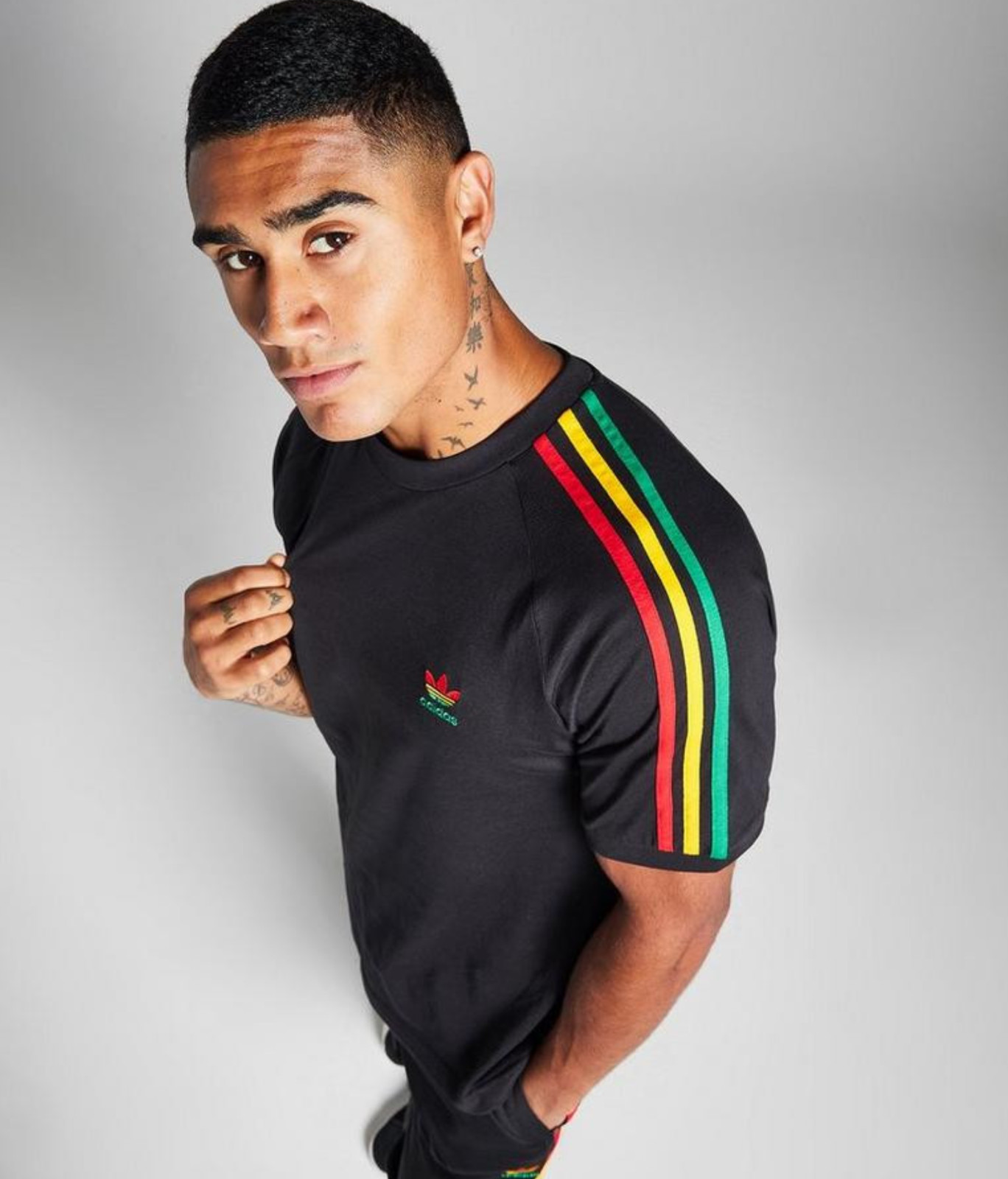 NEW MENS ADIDAS ORIGINALS CALIFORNIA 3 STRIPES TREFOIL SHIRT ~SIZE MEDIUM IN8772