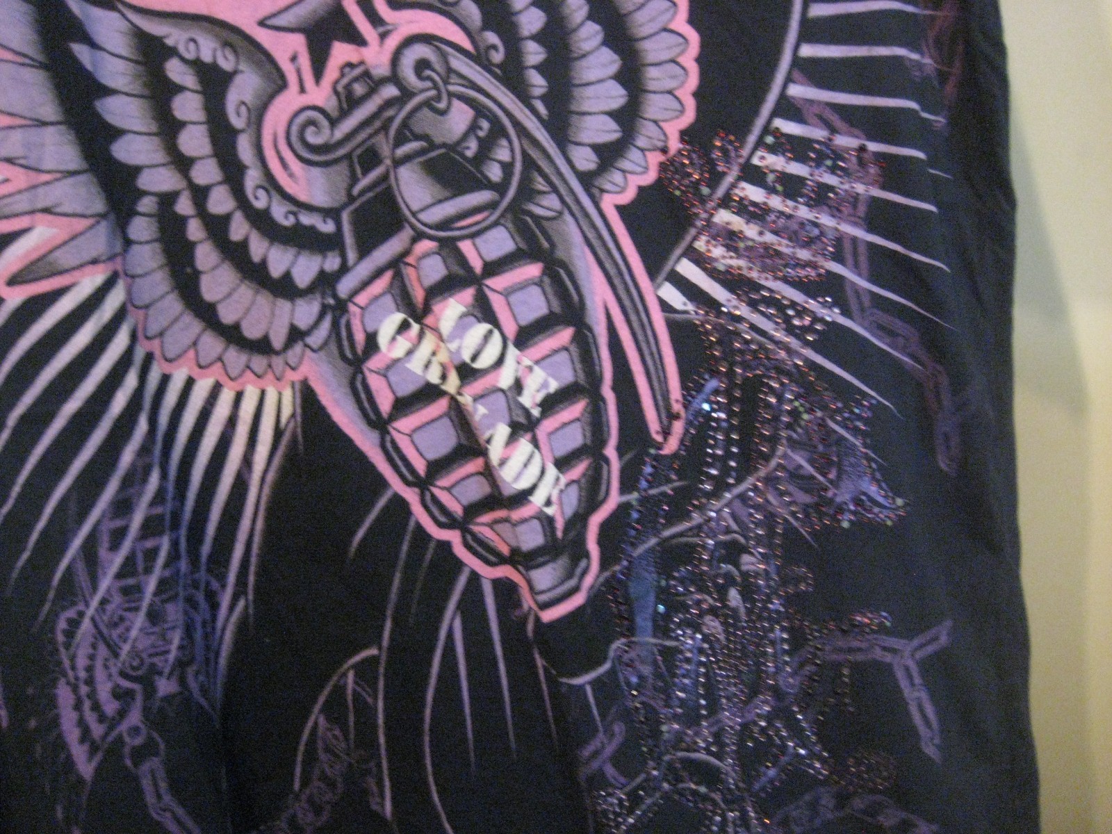 CHRISTIAN AUDIGIER T-SHIRT LOVE GRENADE PRINT SIZE XL