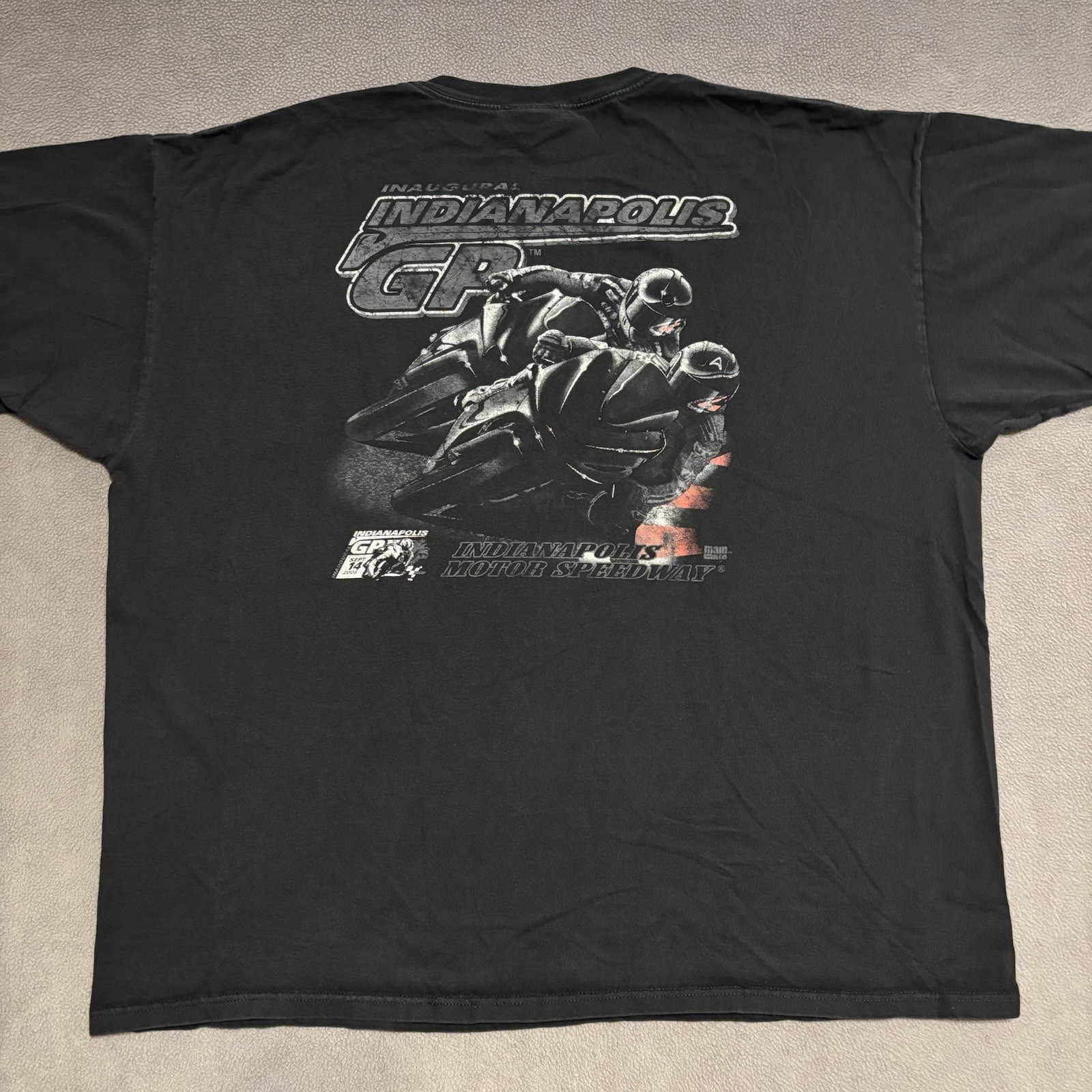 Indianapolis Motor Speedway Inaugural Motorcycle GP 2008 Tee Mens 3XL Black Y2K