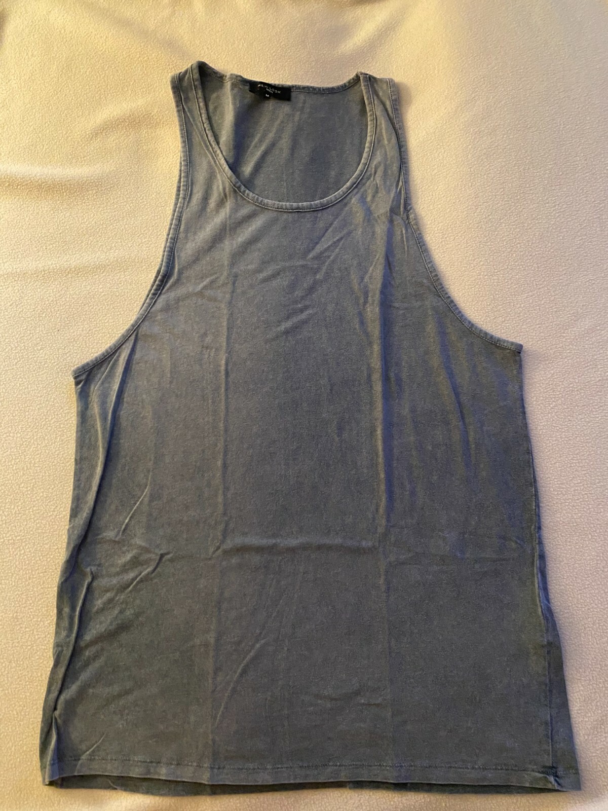 New Look Mens Sleeveless Longer Tank Top Size Med NWOT Cotton heather blue