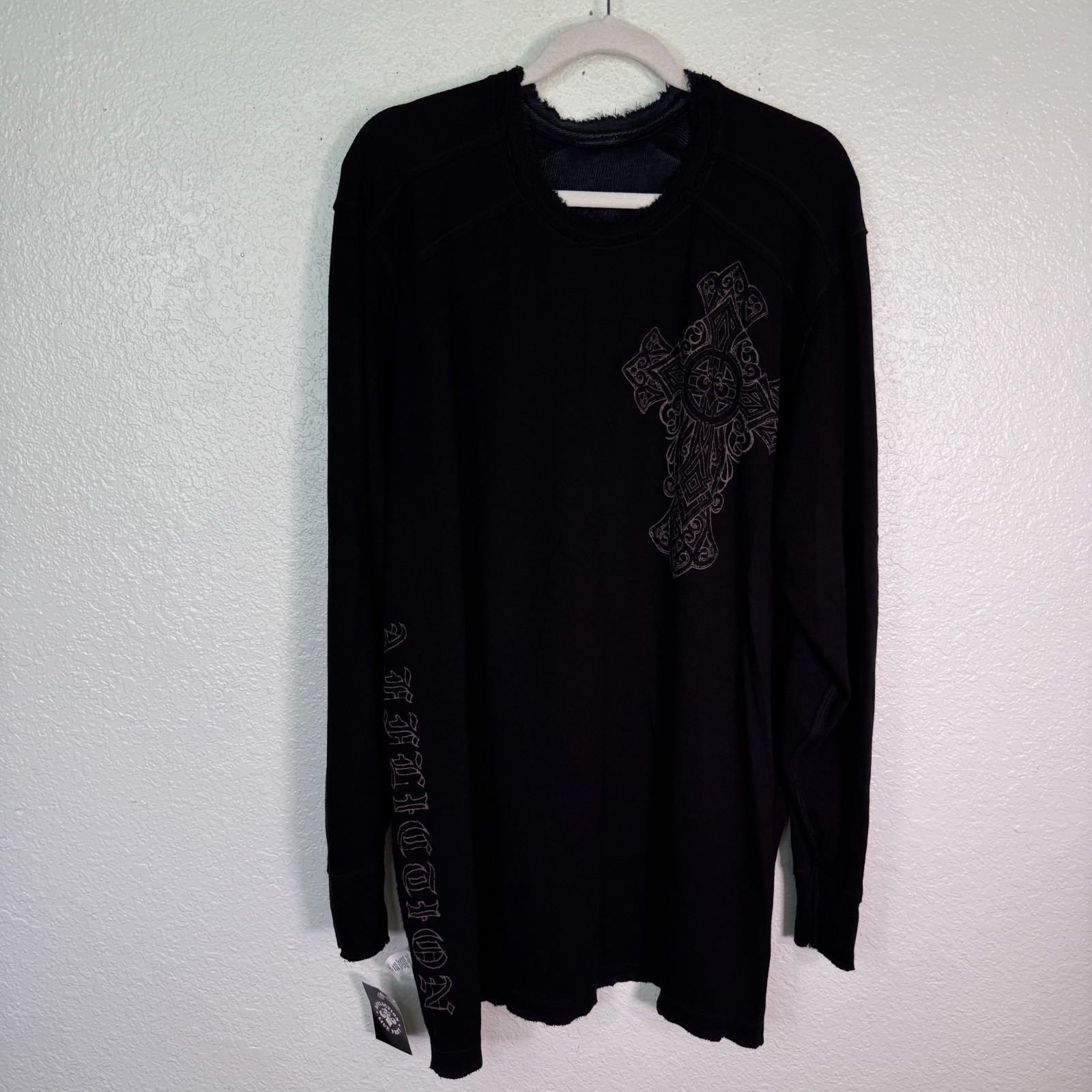 Affliction Thermal Shirt Mens 4X Dakota Hills Reversible Tee Live Fast Y2K NEW