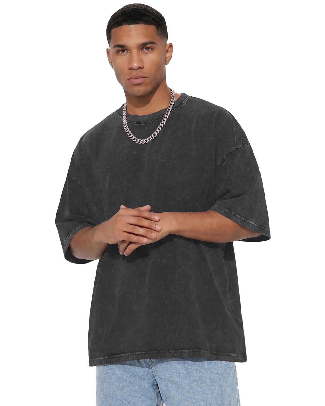 Oversized Tshirts for Men Short Sleeve Vintage Washed Basic Loose Tees 2026