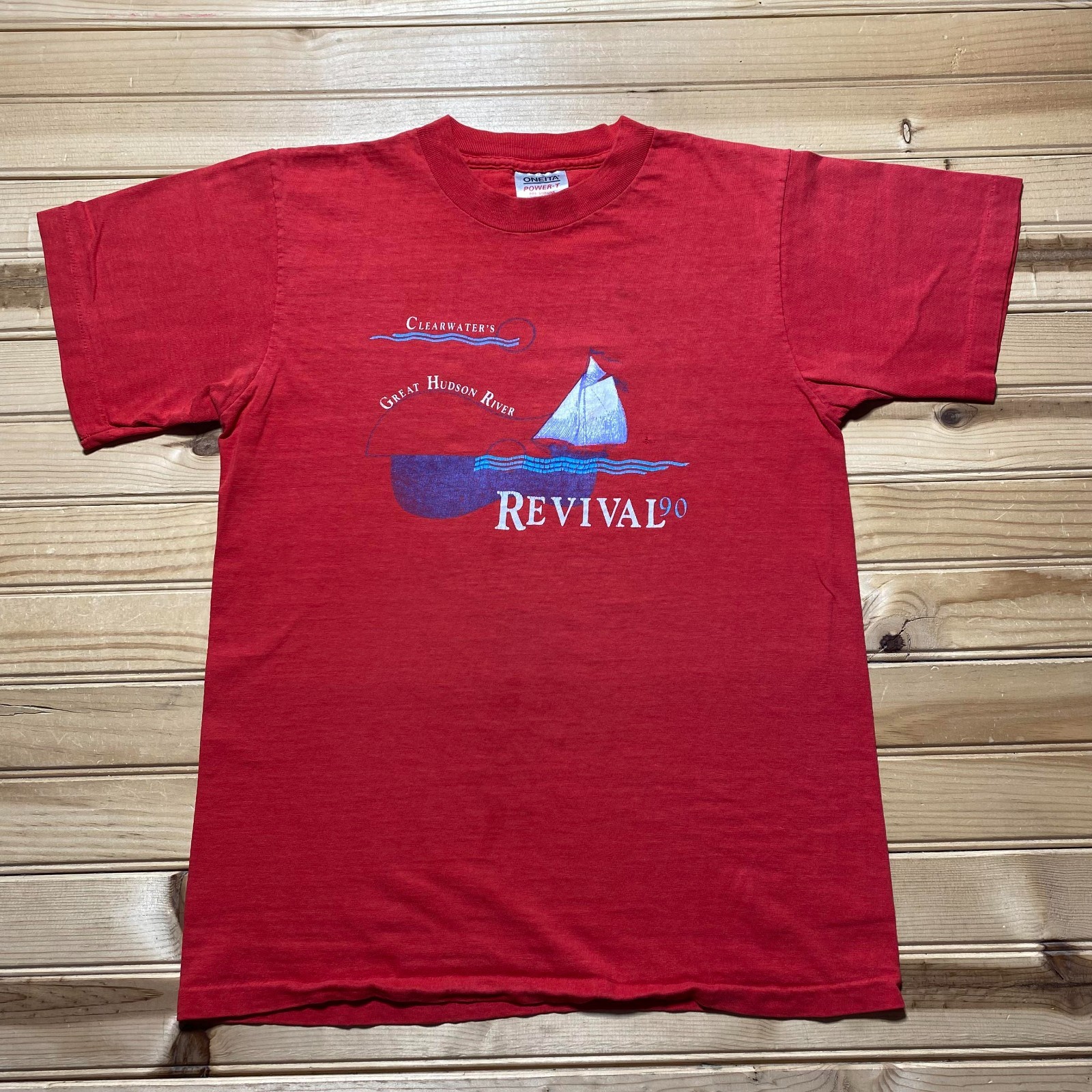 Vintage 1990 Clearwater’s Great Hudson River Revival Graphic T-Shirt USA Medium