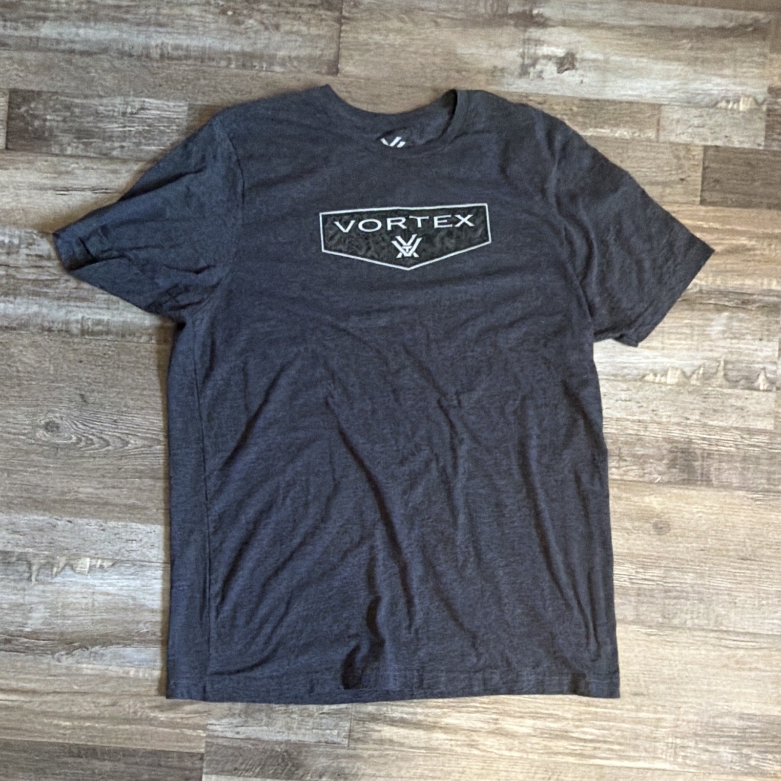 Vortex Men’s XL Gray Graphic Logo Crew Neck Short Sleeve T-Shirt Cotton Blend
