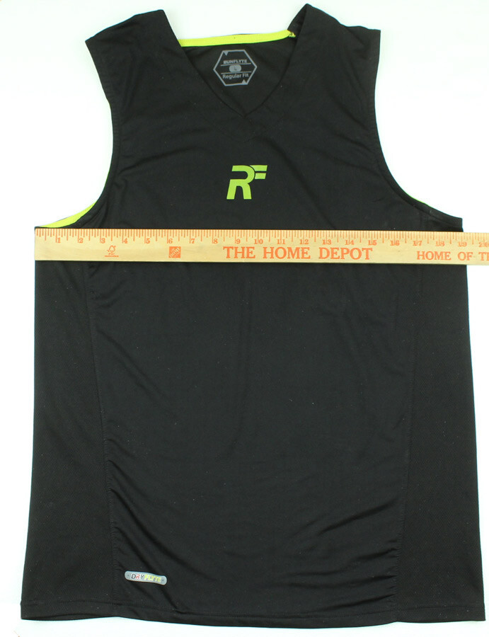 Runflyte Mens S M V Neck Sleeveless Shirt Black Poly Sports Running Jogging Mesh