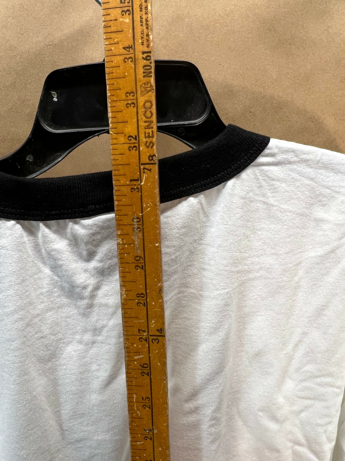 BLANK IMPACT Merchandising White & Black Ringer T-Shirt Size XL NOS