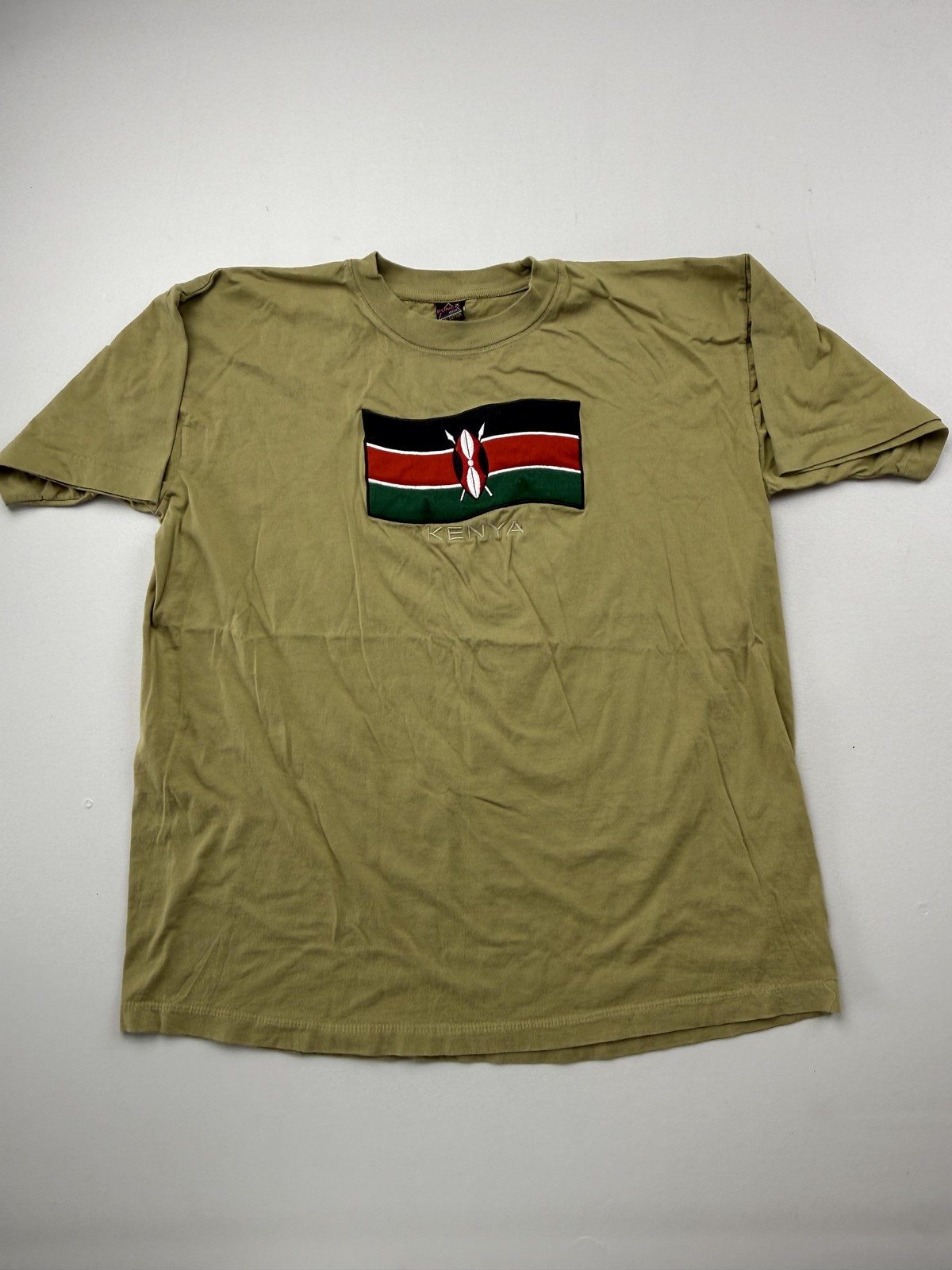 Punch Shirt Mens XL Green Kenya Flag Graphic Tee Embroidered Travel Souvenir