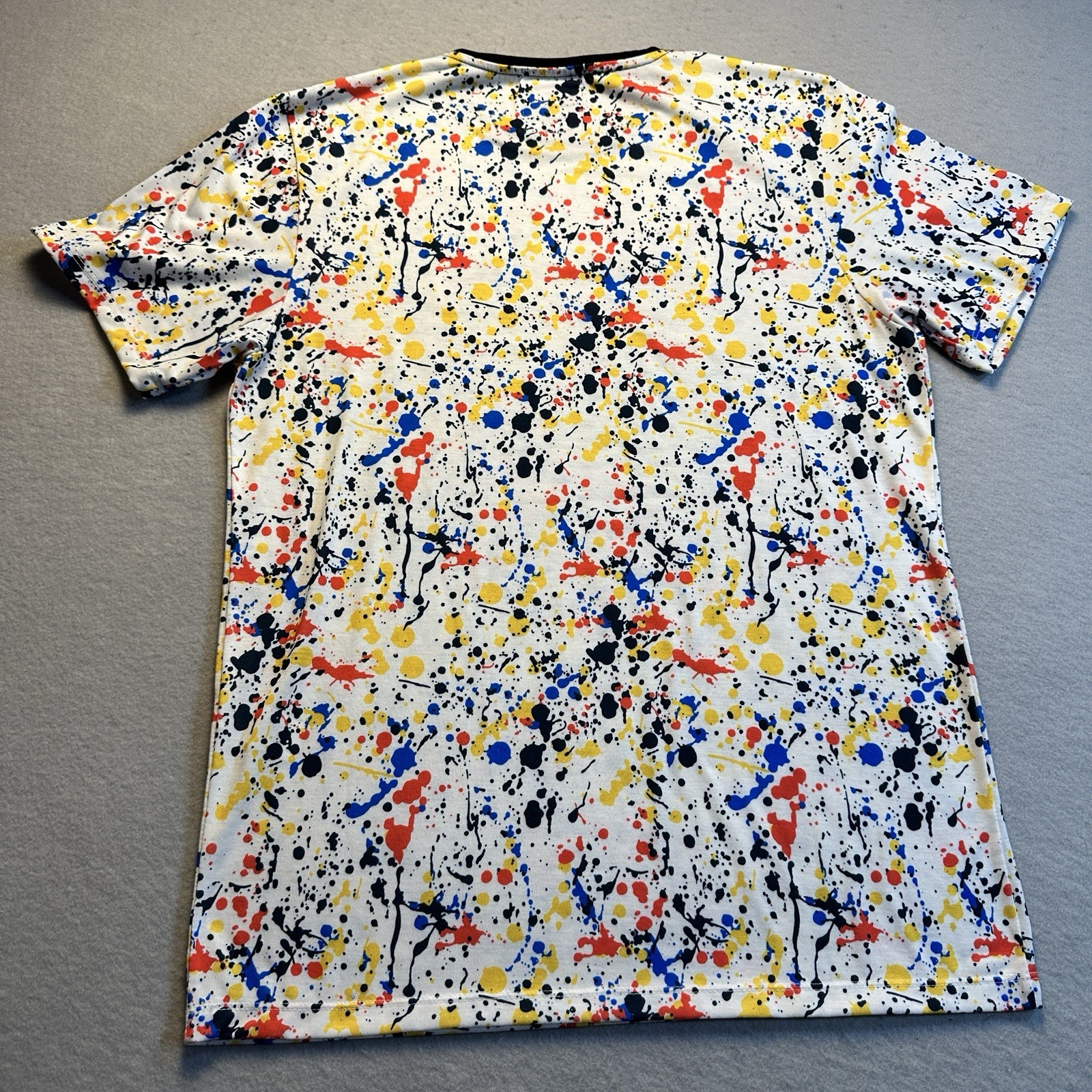 Suslo Couture Life Is Beautiful Graphic TShirt White Multicolor Paint Mens Large