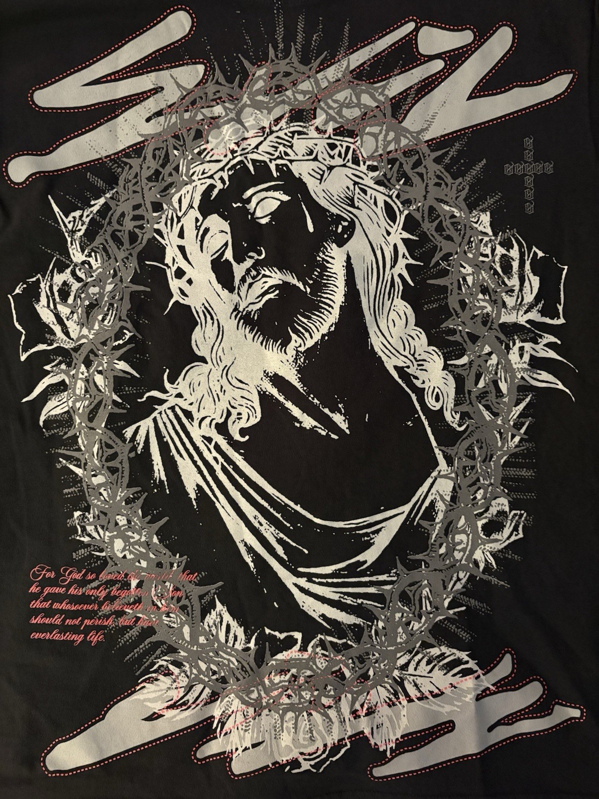 Evil Vice Jesus Graphic Long Sleeve Shirt Black $130 Retail 100% Authentic NWOT