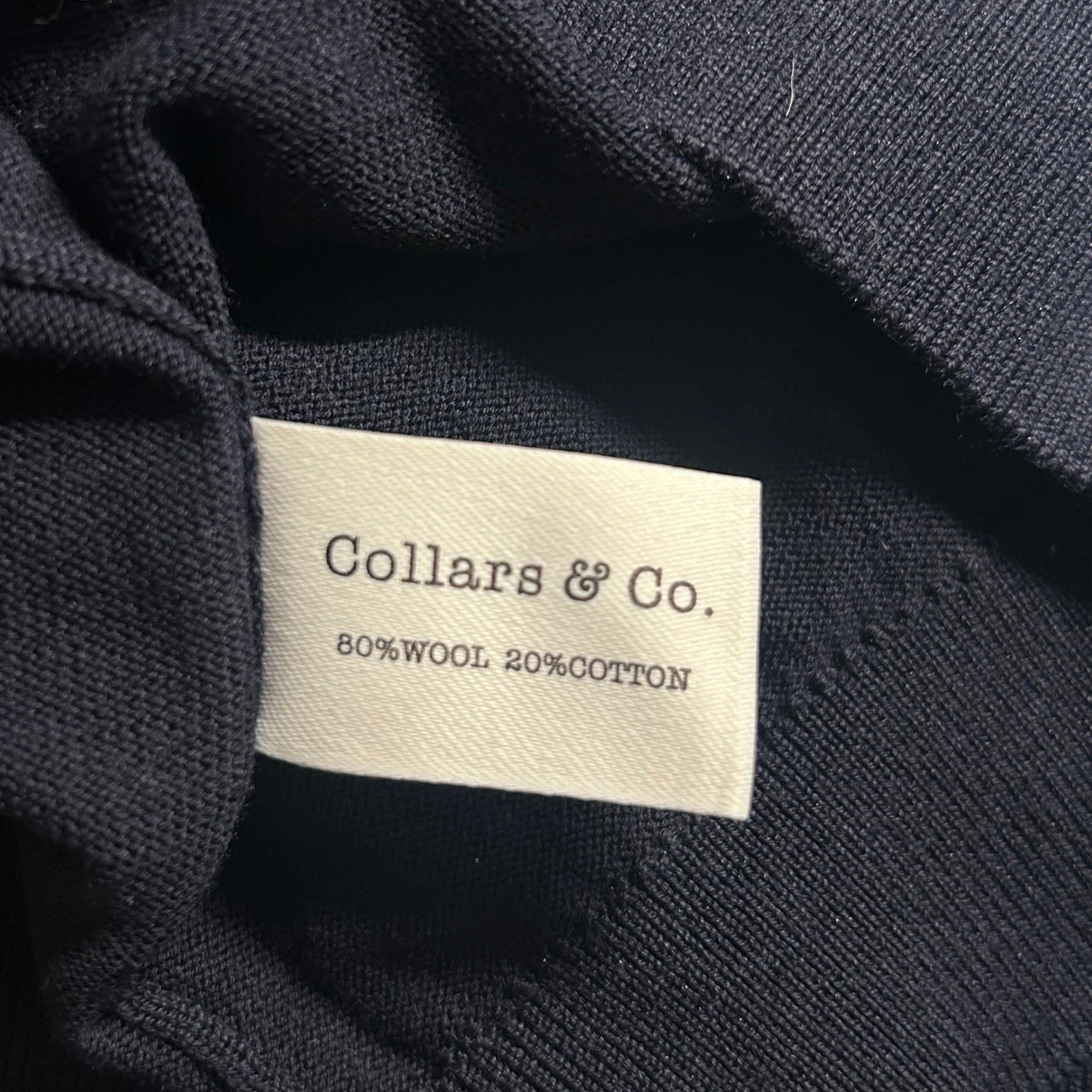Collars & Co. Men’s Amalfi Luxe Tee Contrast White Trim Navy Blue M Medium New