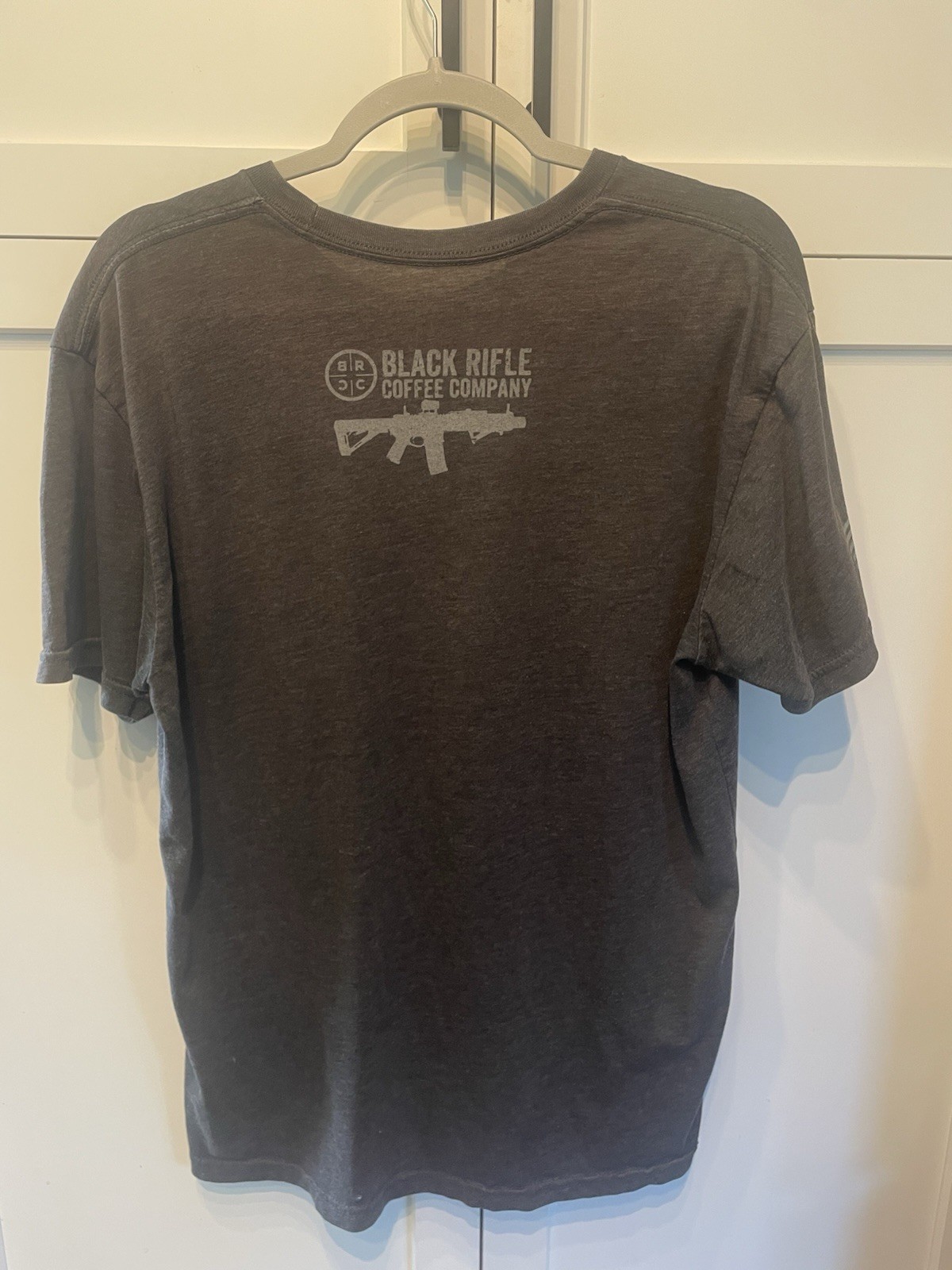 Black Rifle Coffee Company Short Sleeve Gray T-Shirt LARGE Veteran Military USA