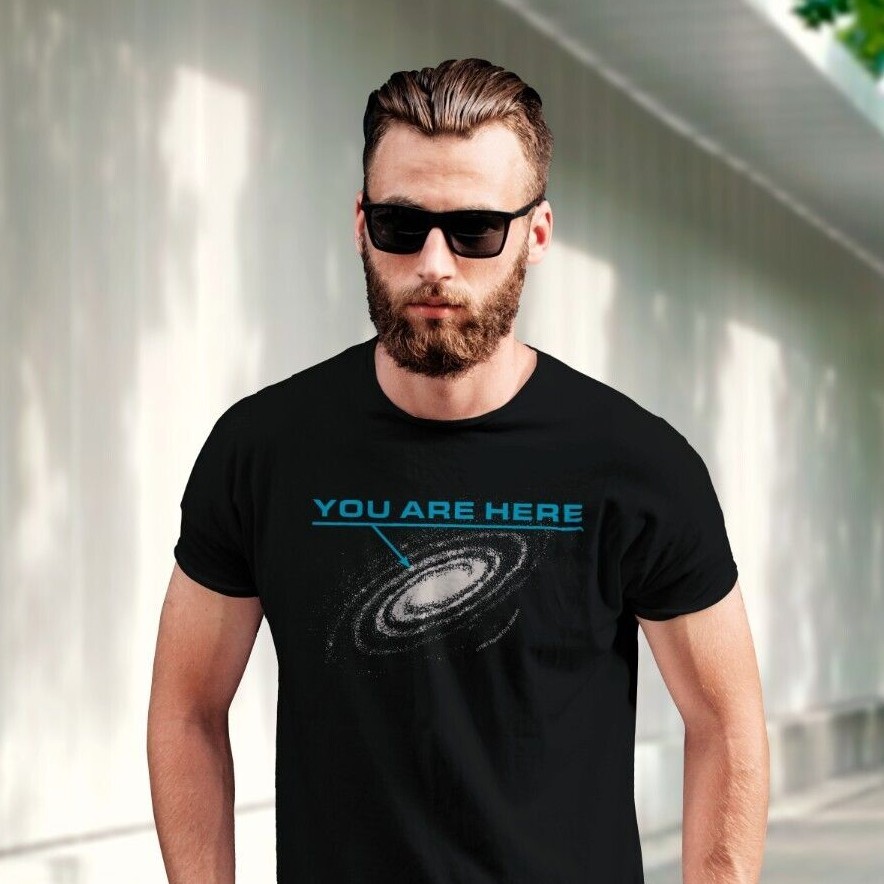 You are here: Milky Way galaxy map — Short-Sleeve Unisex T-Shirt, space t-shirt