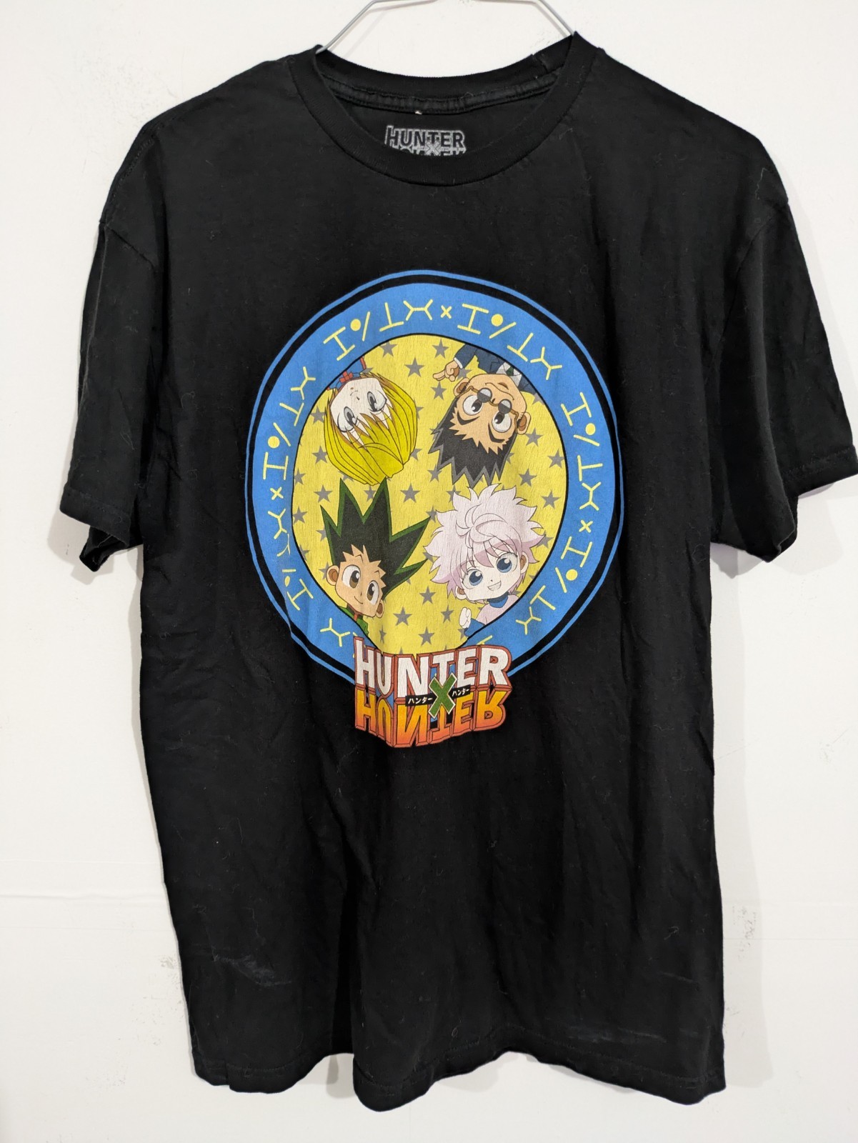 Hunter Hunter x Hunter Black Anime Graphic Print Tee Short Sleeve Crew Neck M