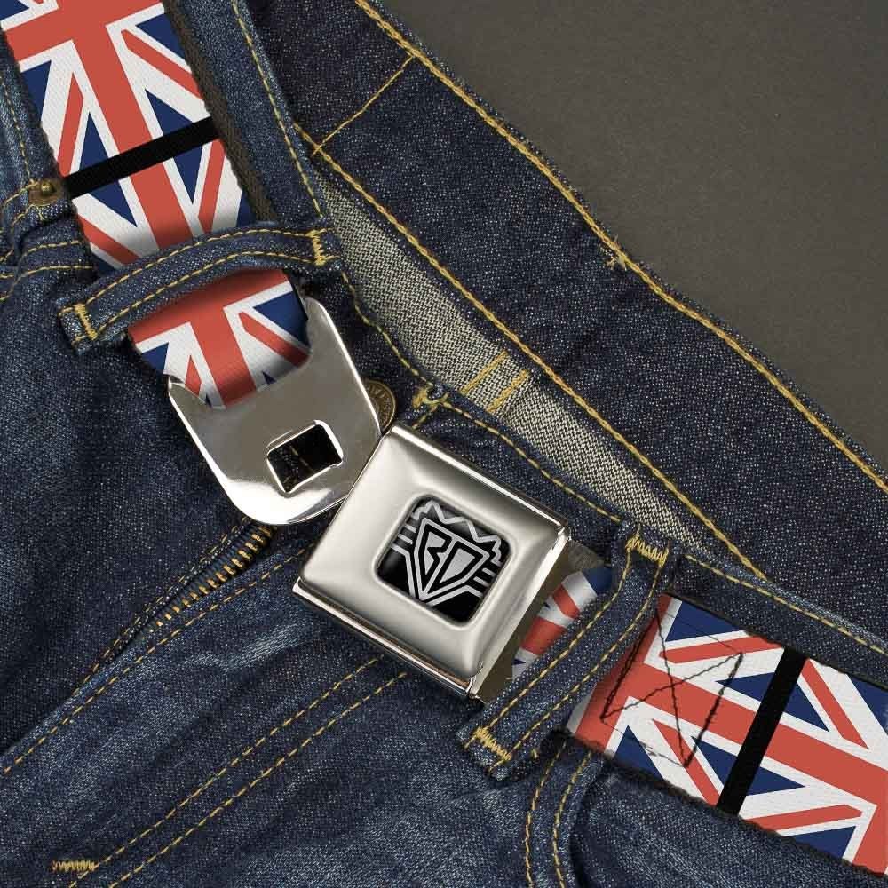 Seatbelt Belt – United Kingdom Flags – 1.5″ Wide – 24-38 Inches in Length