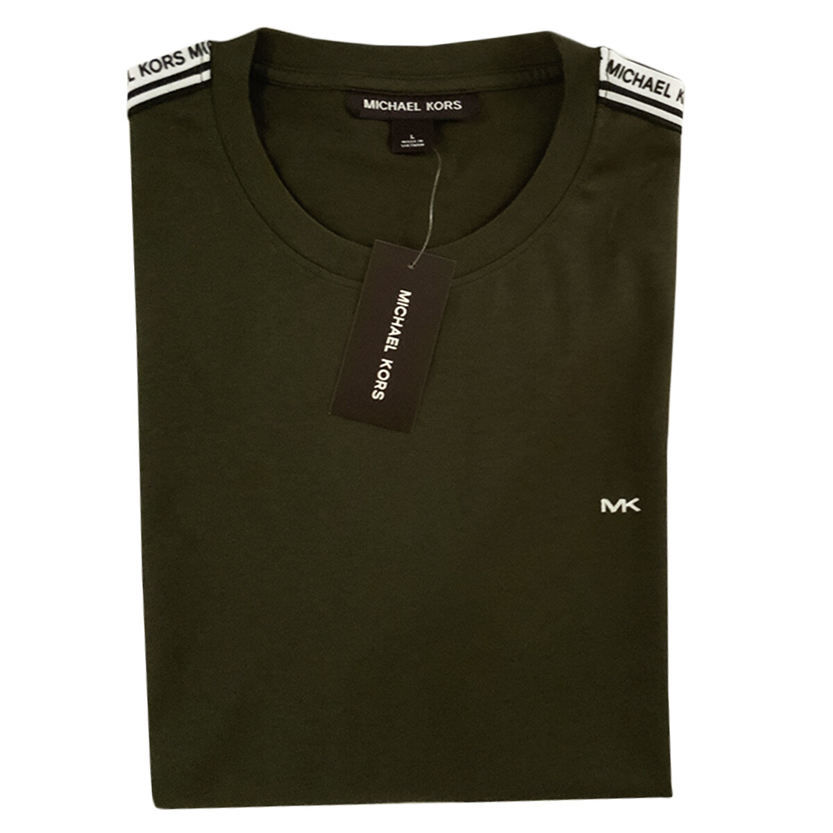NWT MICHAEL KORS MSRP $56.99 MEN’S OLIVE CREW NECK SHORT SLEEVE T-SHIRT SIZE M L