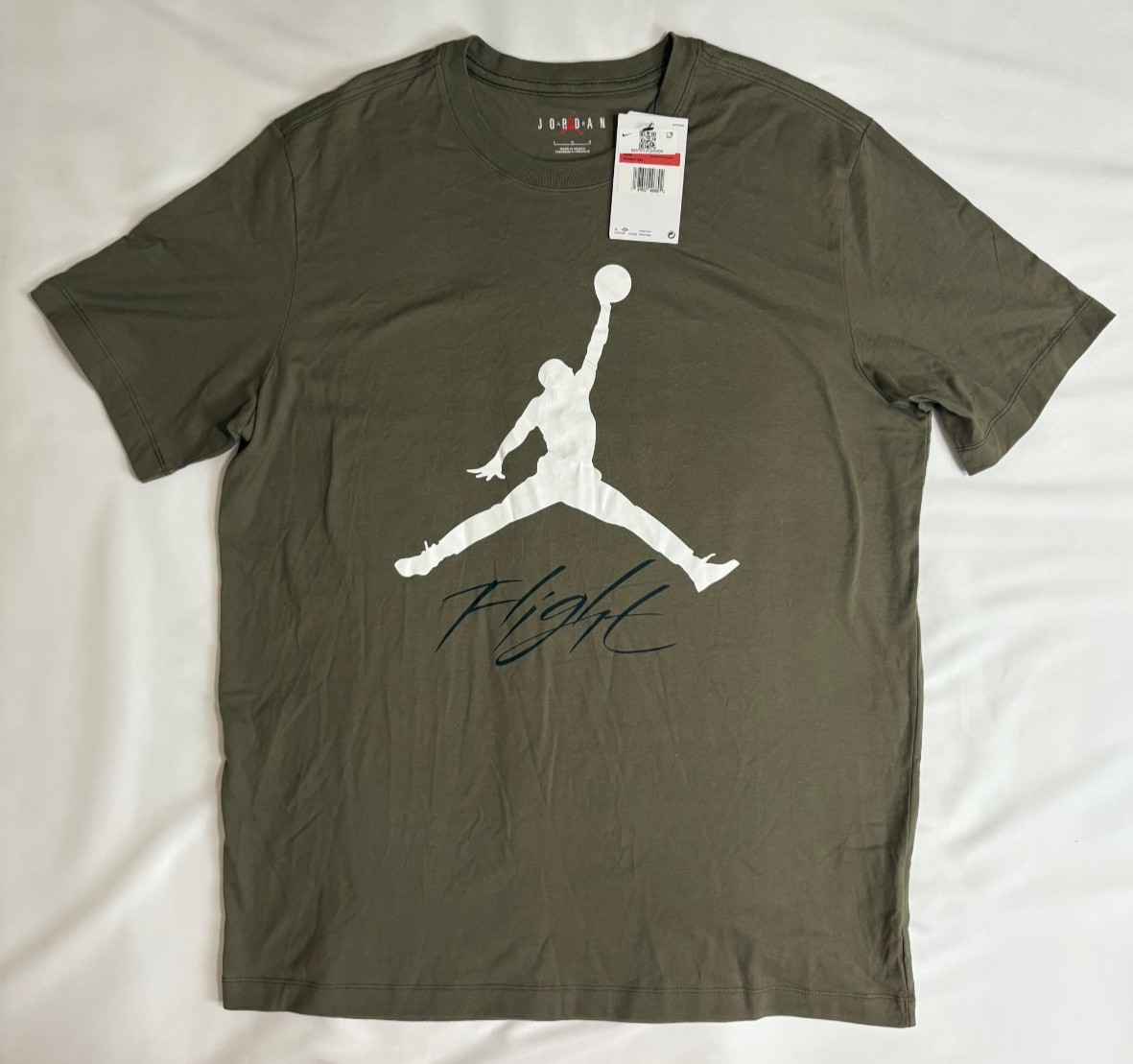 Nike Air Jordan Men’s Olive Green T-Shirt Jumpman Logo Sz Large NEW AO0664-222