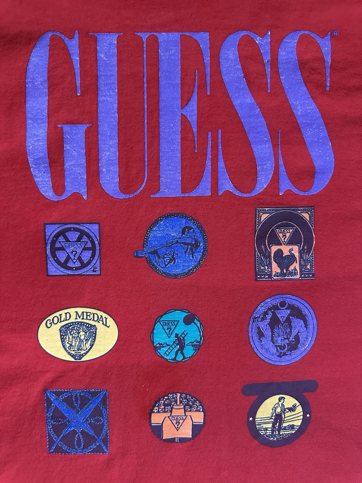 Vintage 1989 Guess Georges Marciano T-Shirt One Size Red Single Stitch USA