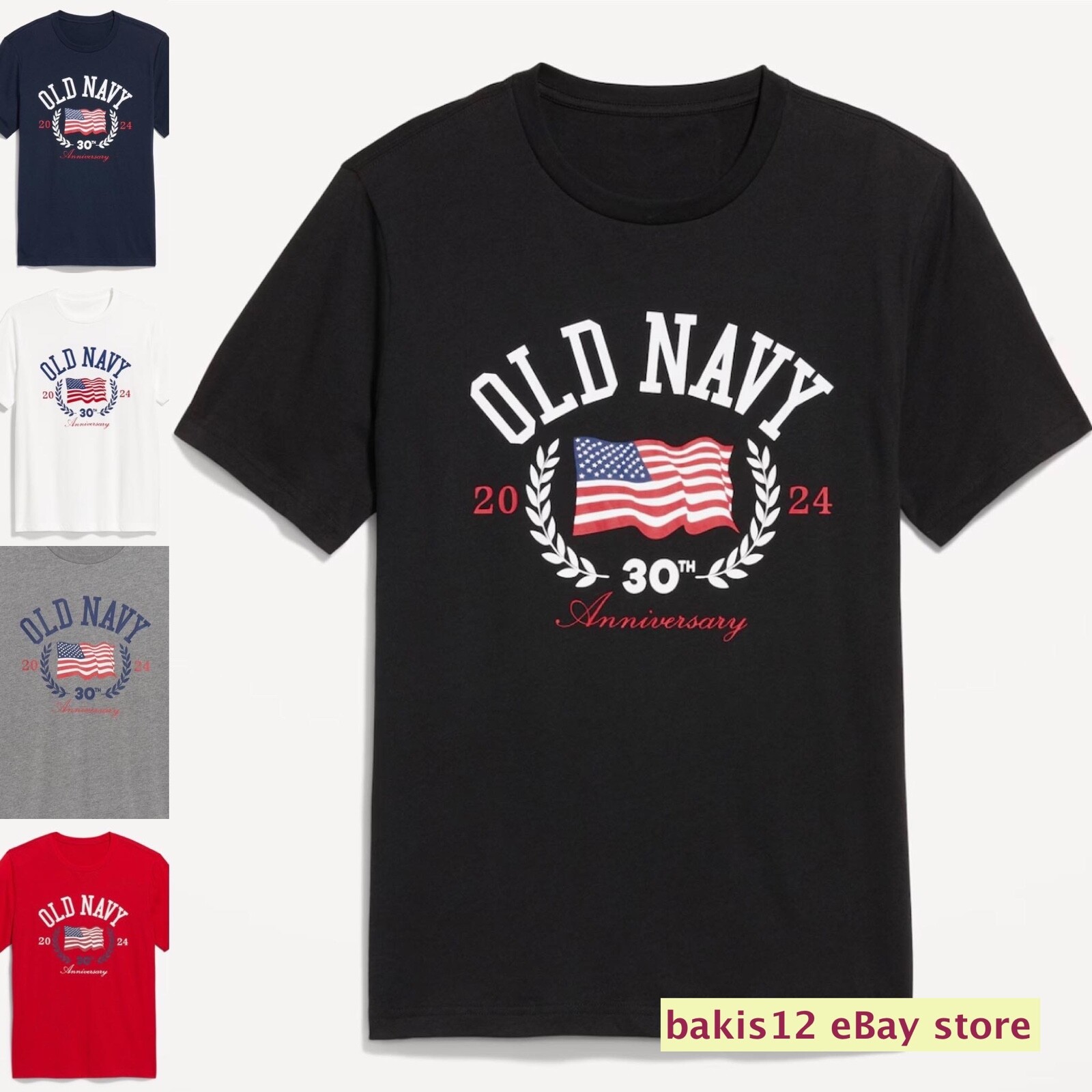 OLD NAVY US Flag 2024 30th Anniversary T-SHIRT S to 3XL Men/Women/Teens/Kids