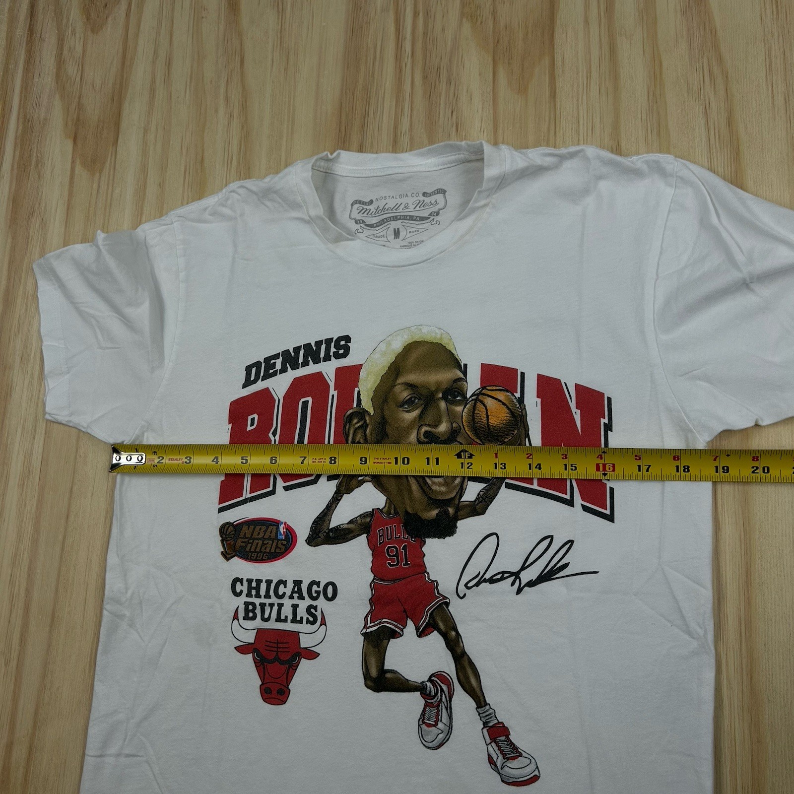Mitchell & Ness Dennis Rodman T-shirt Bulls NBA M White Caricature