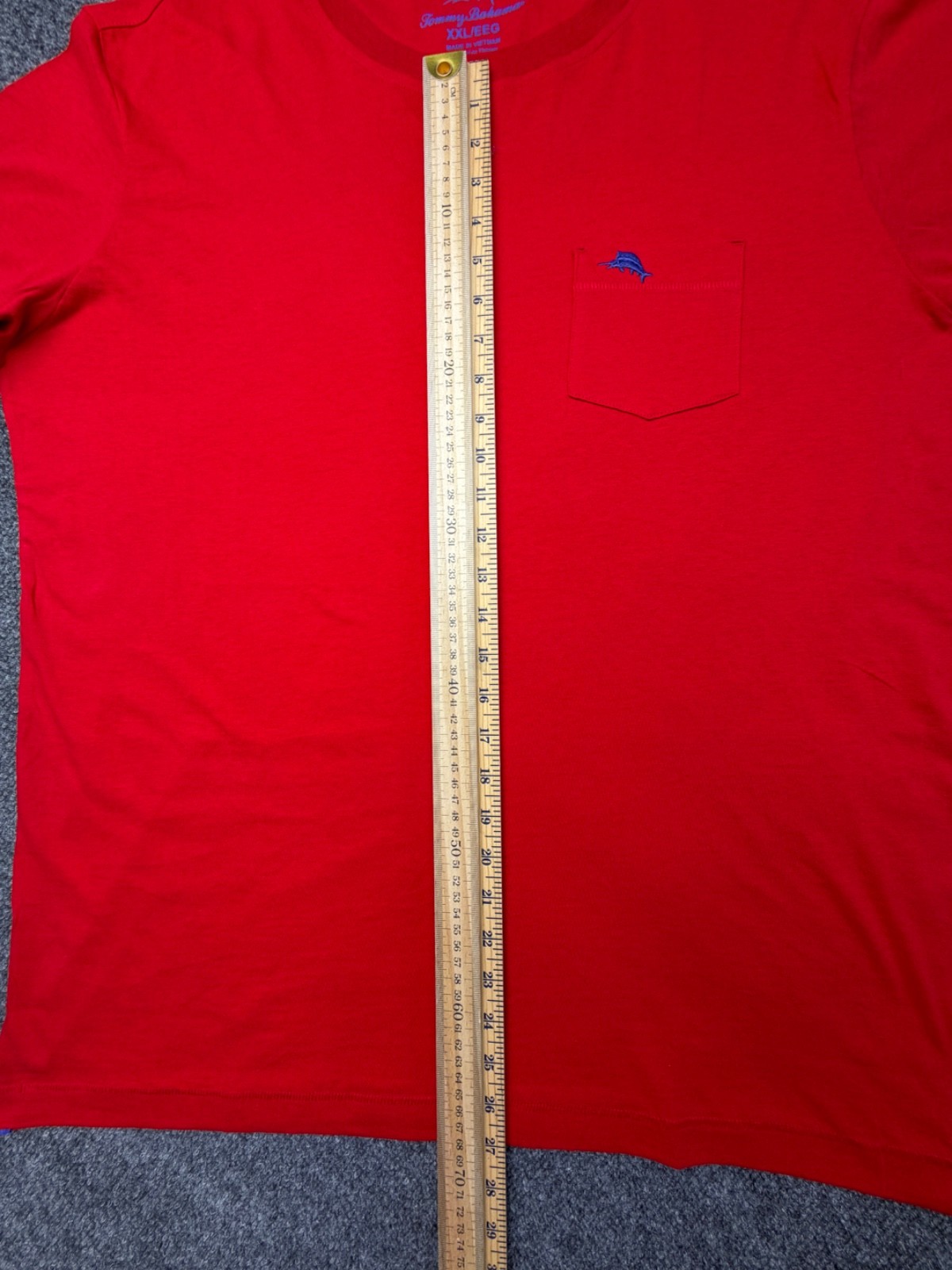 Tommy Bahama Pocket T Shirt Mens XXL NEW Marlin Logo Cotton Tee Red Blue Gray