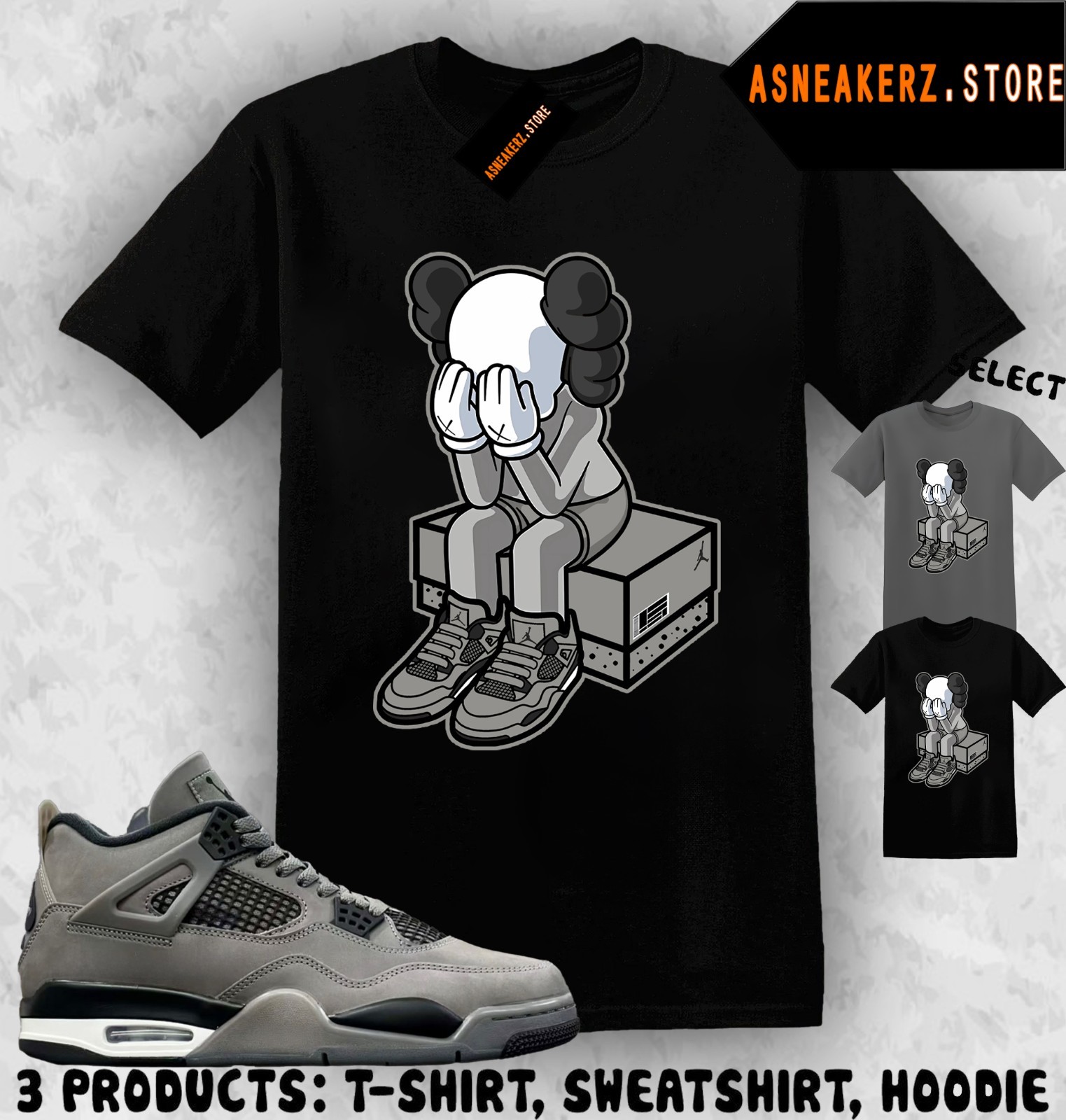 Shirt Matching AJ 4 Cave Stone 2025 To Match Sneaker Sneakerhead Kawsone T-Shirt