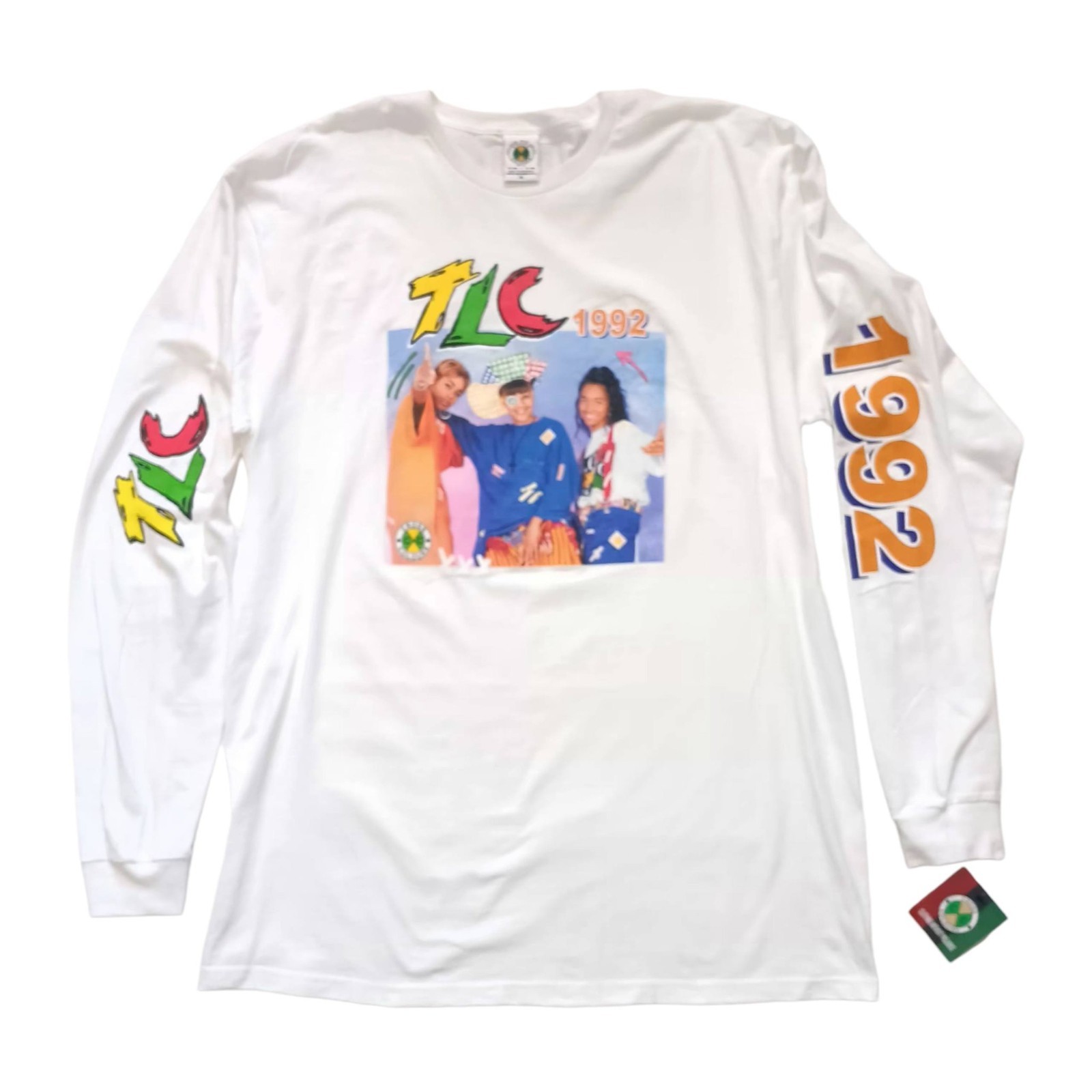 TLC Cross Colours 1992 Female Rap Tee T Shirt White Long Sleeve Men’s XL NEW NWT