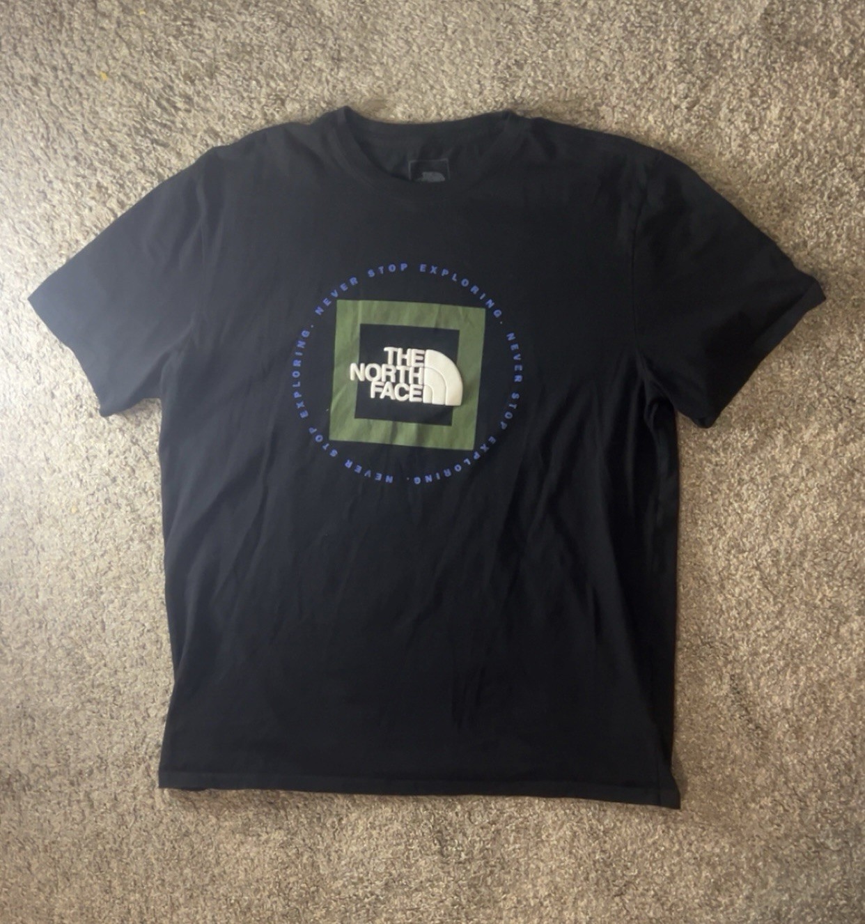 Men’s The North Face TNF Graphic Never Stop Exploring Black Shirt Size Large