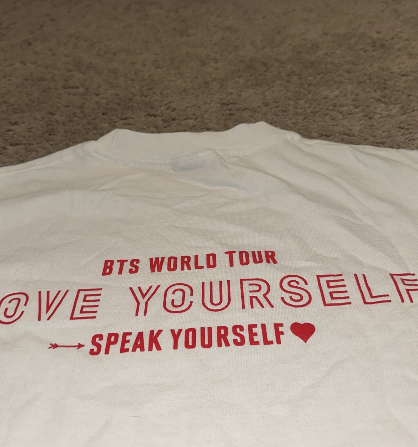 BTS Love Yourself Tour Shirt Small KPOP Official Merch Ver.1 Short Sleeve White