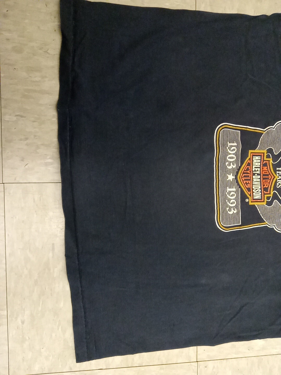 Vintage Harley Davidson 90 Years Reunion T-shirt Holoubek Front Back Print Sz Lg
