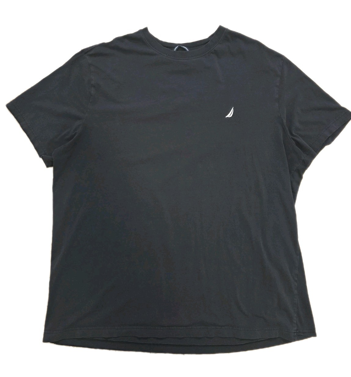 Nautica Mens Knit Tee Crew Neck T Shirt Size 2XL Black Solid Uniform Preppy Work