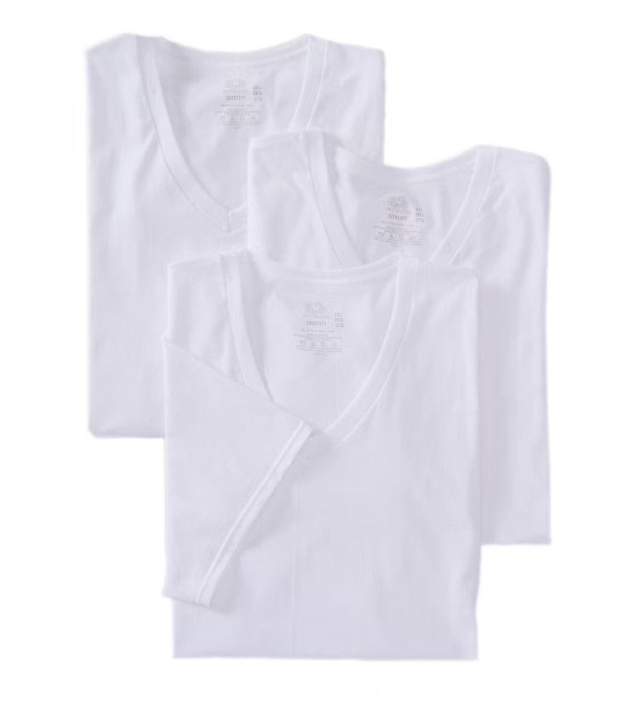 Fruit Of The Loom 6P2626V Stay Tucked Cotton V Neck T-Shirt – 6 Pack