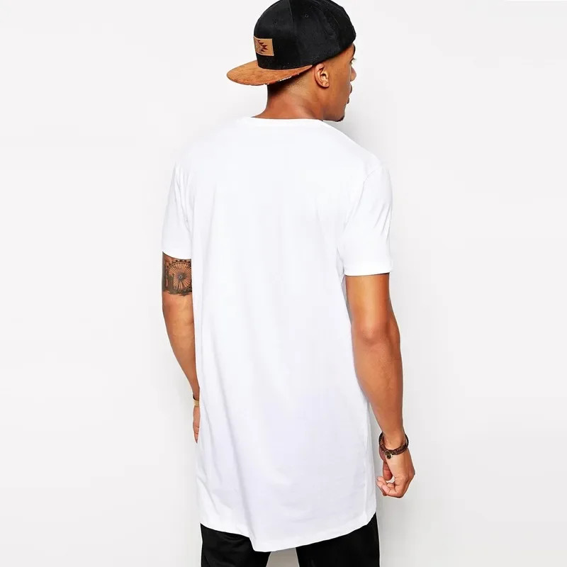 2026 Brand Men’s Cotton Clothing White Long T Shirt Hip Hop Men T-Shirt Extra