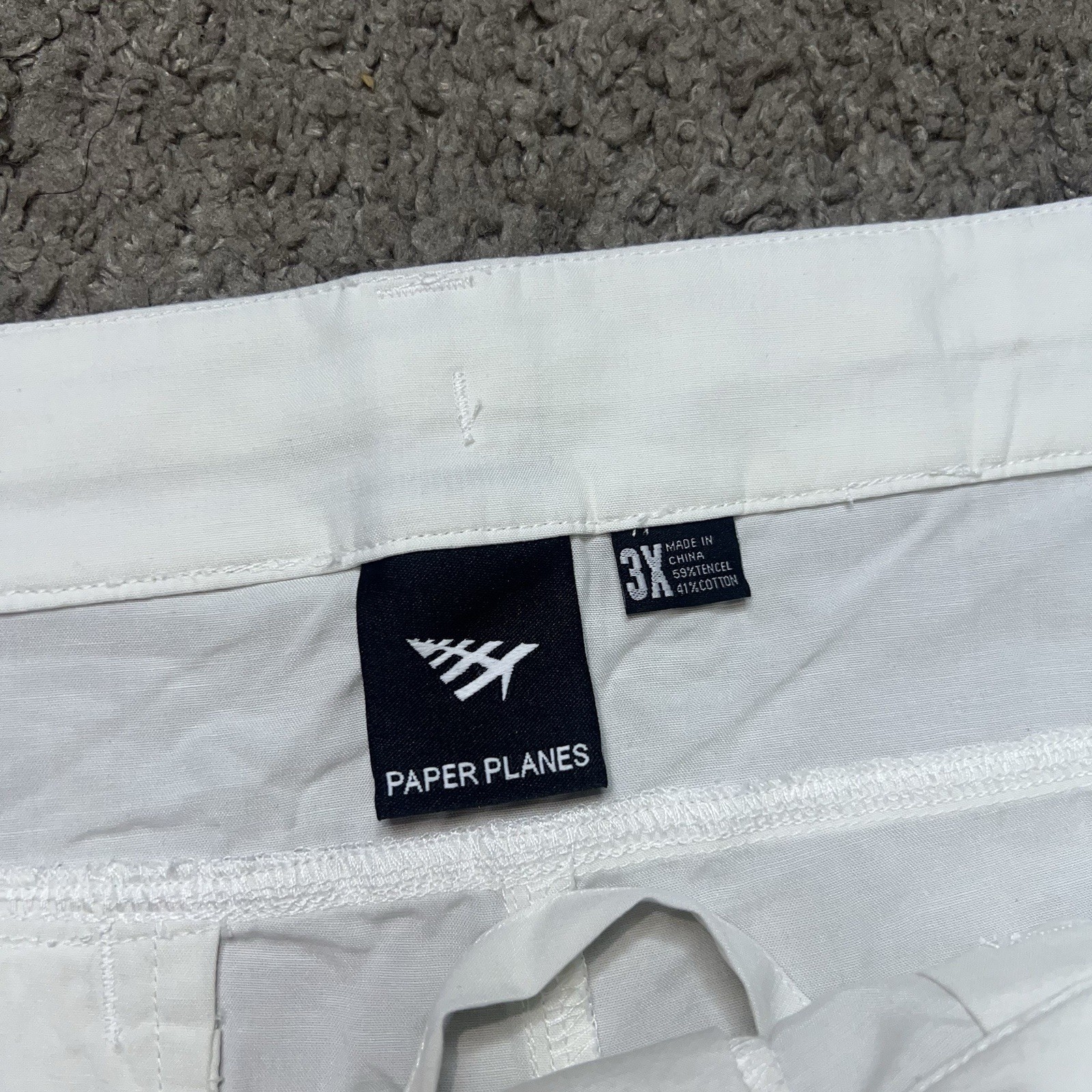 NWT PAPER PLANES WHITE DOUBLE PLEATED SHORTS SIZE 3XL MSRP $138