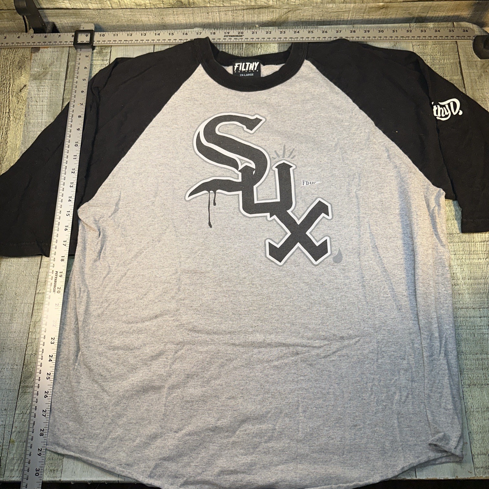 Filthy White Baseball Graphic Tee SUX MEN Size XXL***