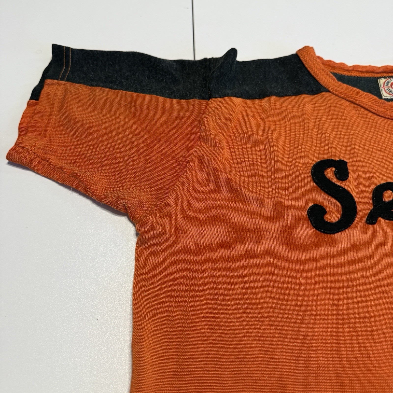 True Vintage Lowe & Campbell Jersey Shirt Mens XL Orange 30s 40s