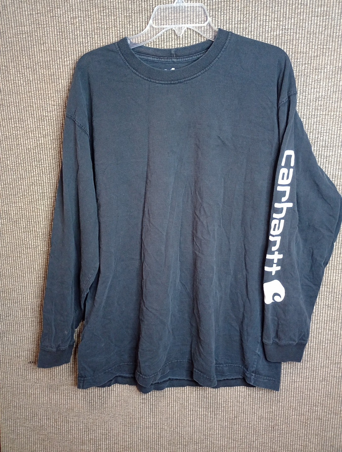 Carhartt Mens Shirt Graphic Spellout Long Sleeve TK0231-M Black Loose Fit Sz XL