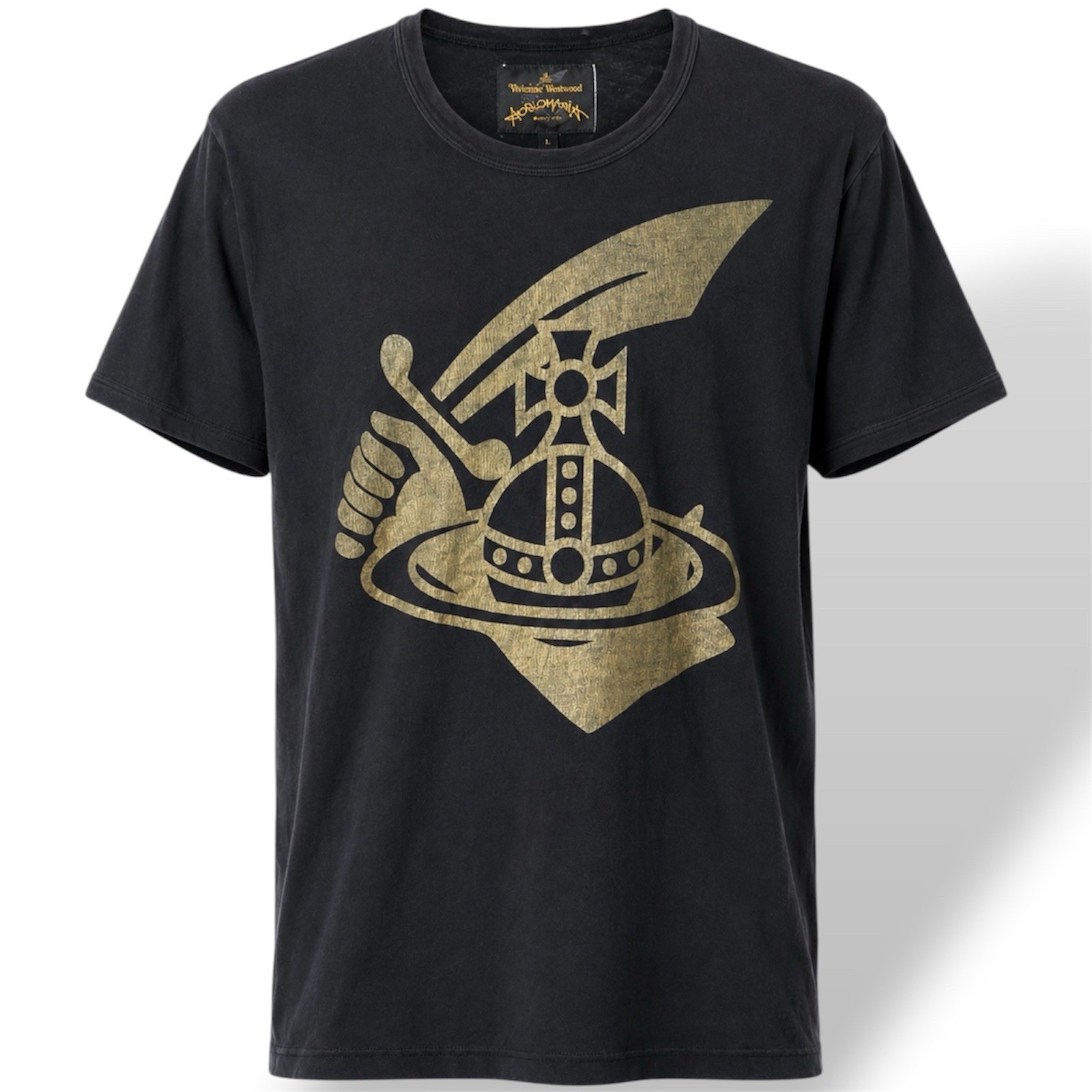 VIVIENNE WESTWOOD ANGLOMANIA MENS BIG LOGO DESIGNER T SHIRT SIZE L