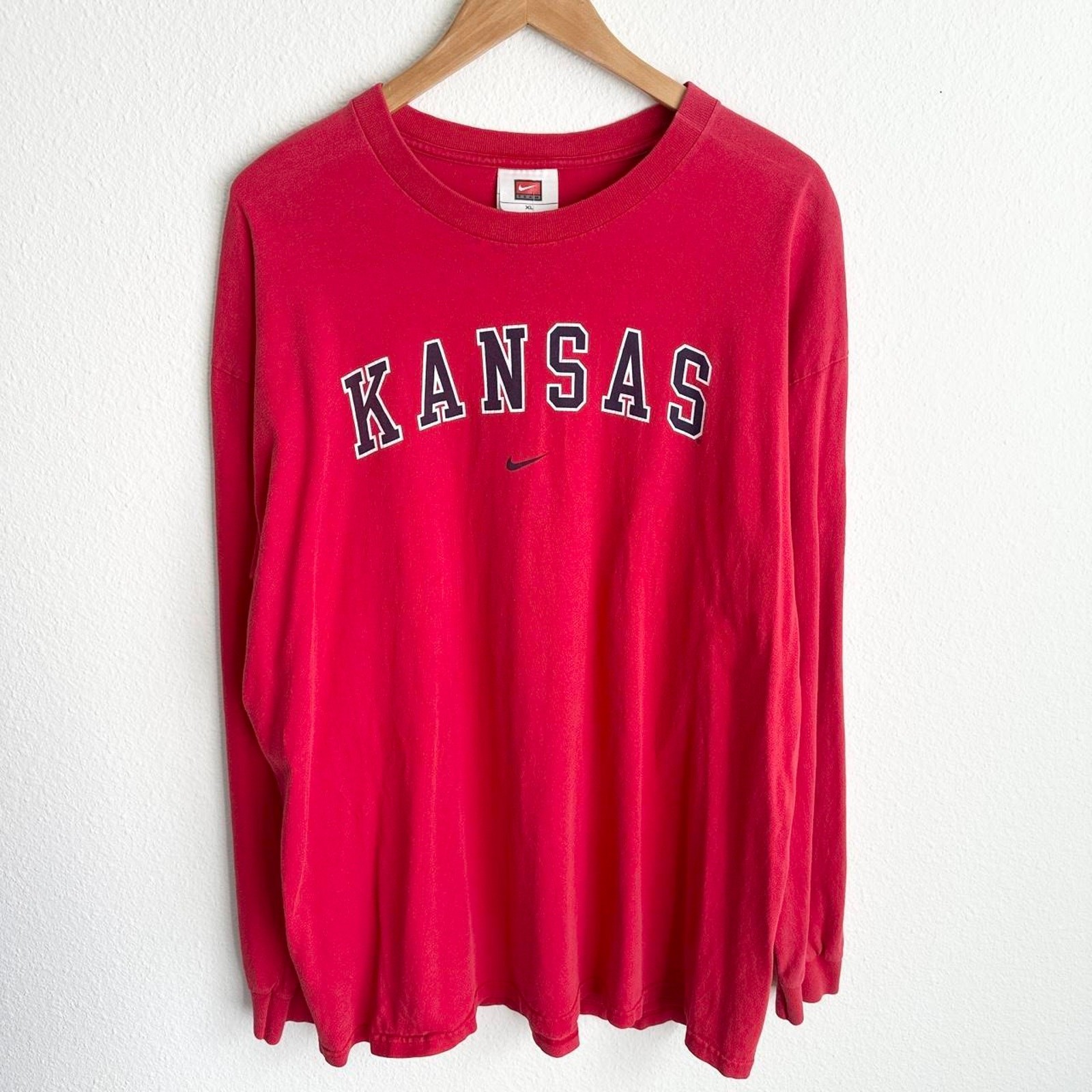 Vintage 90s Nike center swoosh Kansas center swoosh long sleeve shirt