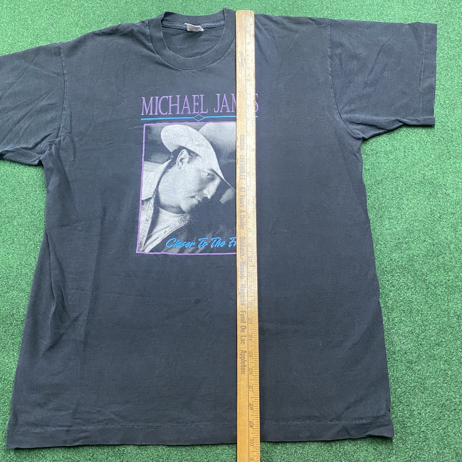 Vintage Michael James Shirt Mens XL Black 90S Country Closer To The Fire Tee USA