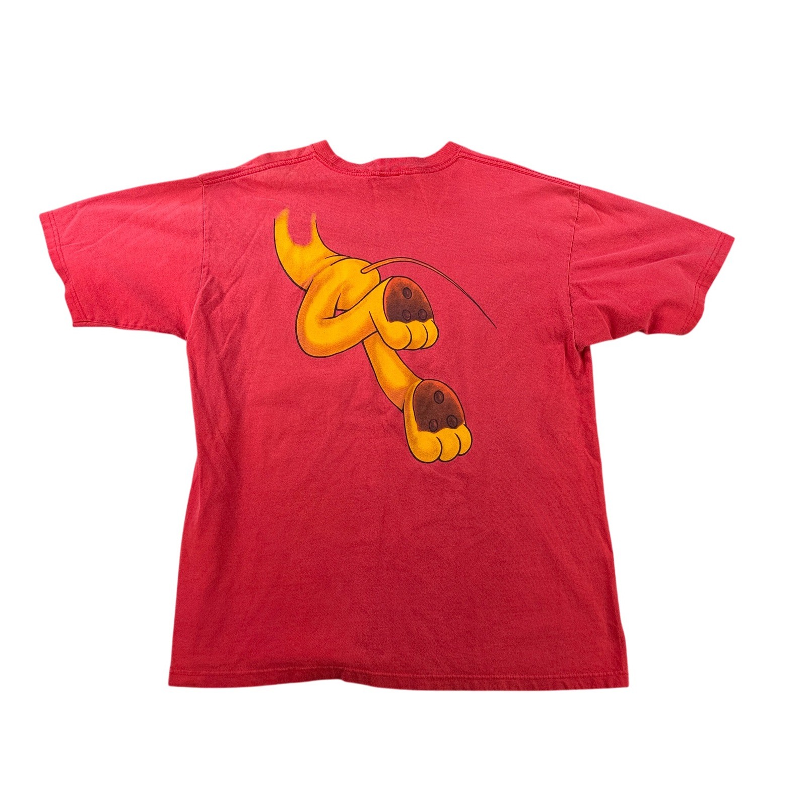Vintage Disney Pluto T Shirt Large Red Mickey Unlimited Front Back Double Sided