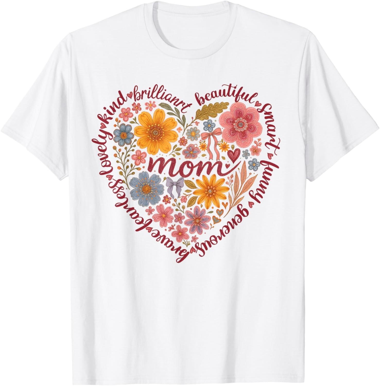Flower For Mom Cute Floral Mama Design Happy Mother’s Day T-Shirt unisex T-Shirt