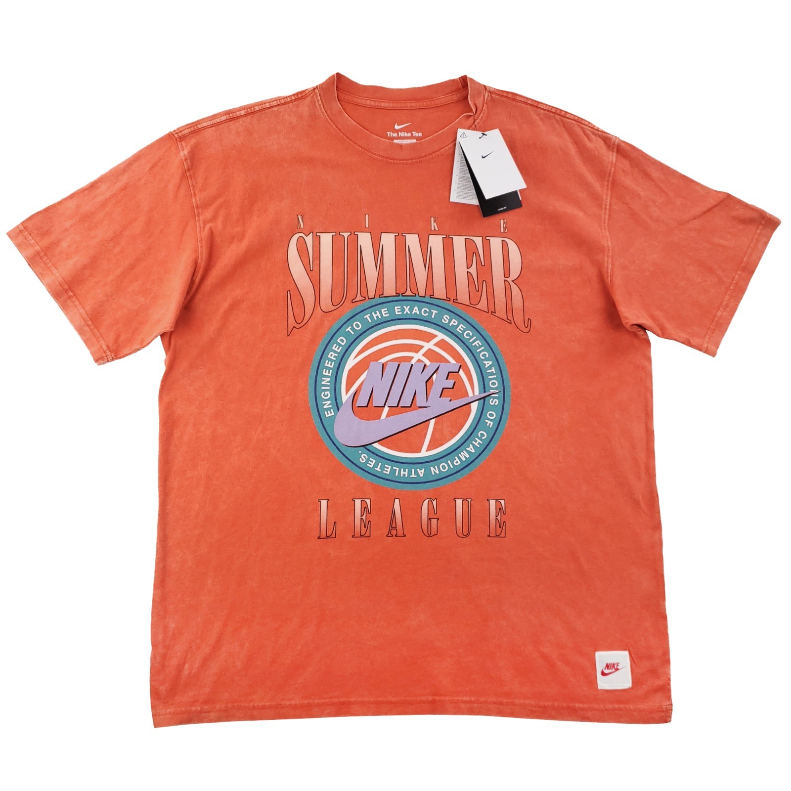 Nike Tee Max90 Summer League Basketball T-shirt Sunfade Wash Large Loose NWT