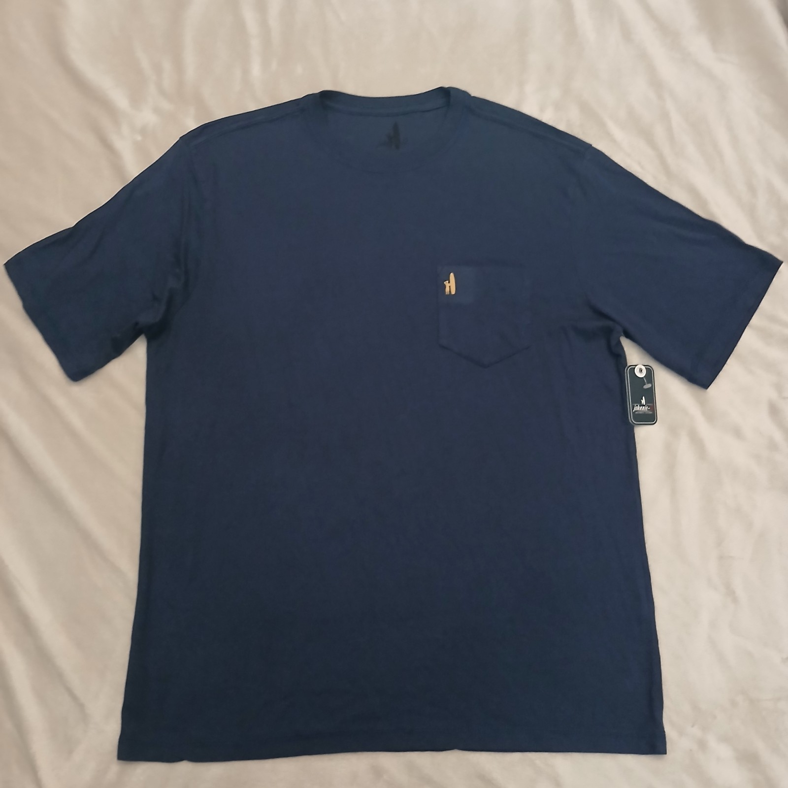 johnnie-O Dawn Patrol Graphic T-Shirt Mens Size M Navy Blue Pocket NWT
