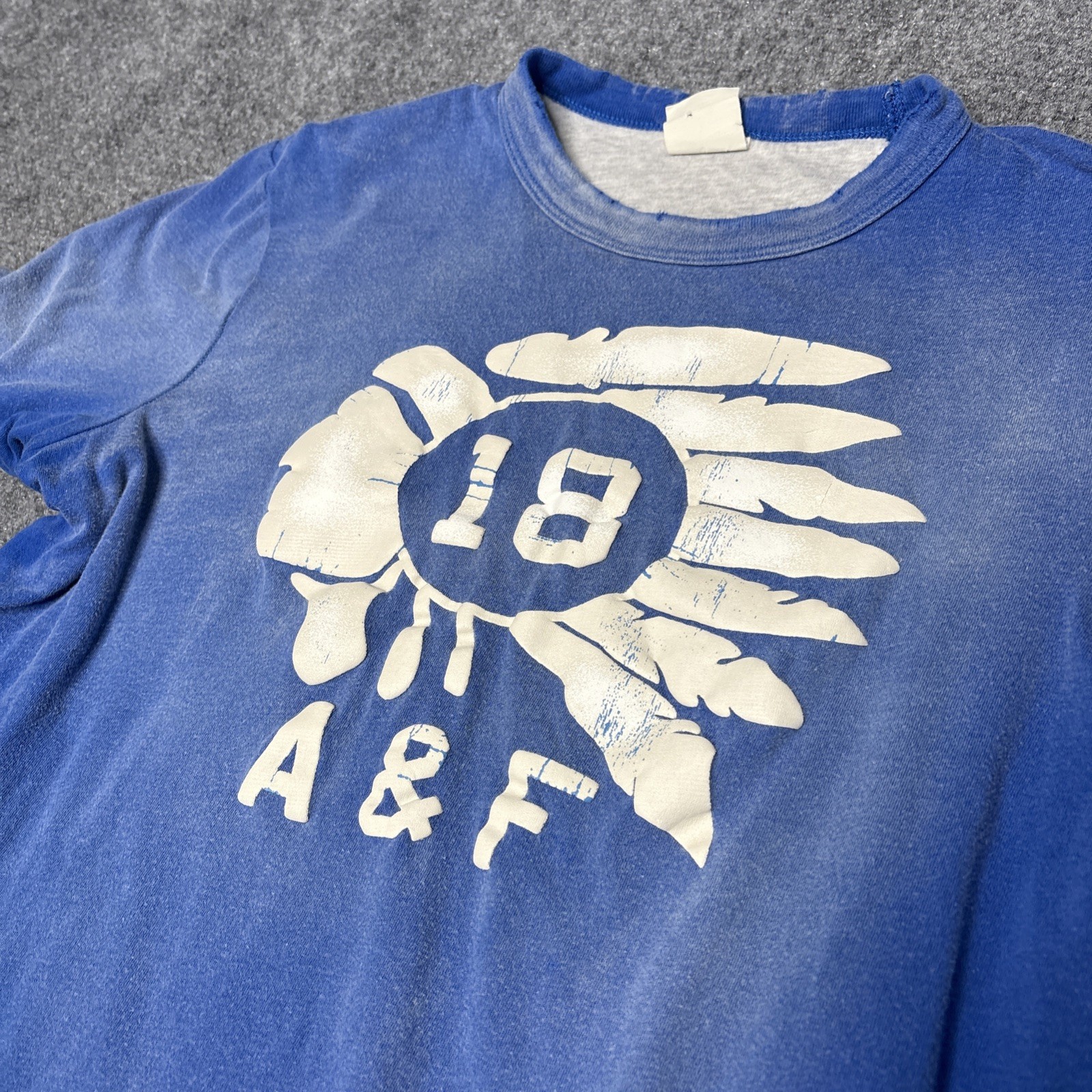 Vintage Abercrombie & Fitch Double Face Reversible Tee A & F Braves Native Small