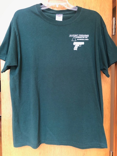 Vintage Hi-Point Fire Arms T-Shirt Adult L Jerzees Green C-9mm Compact .45 Cal