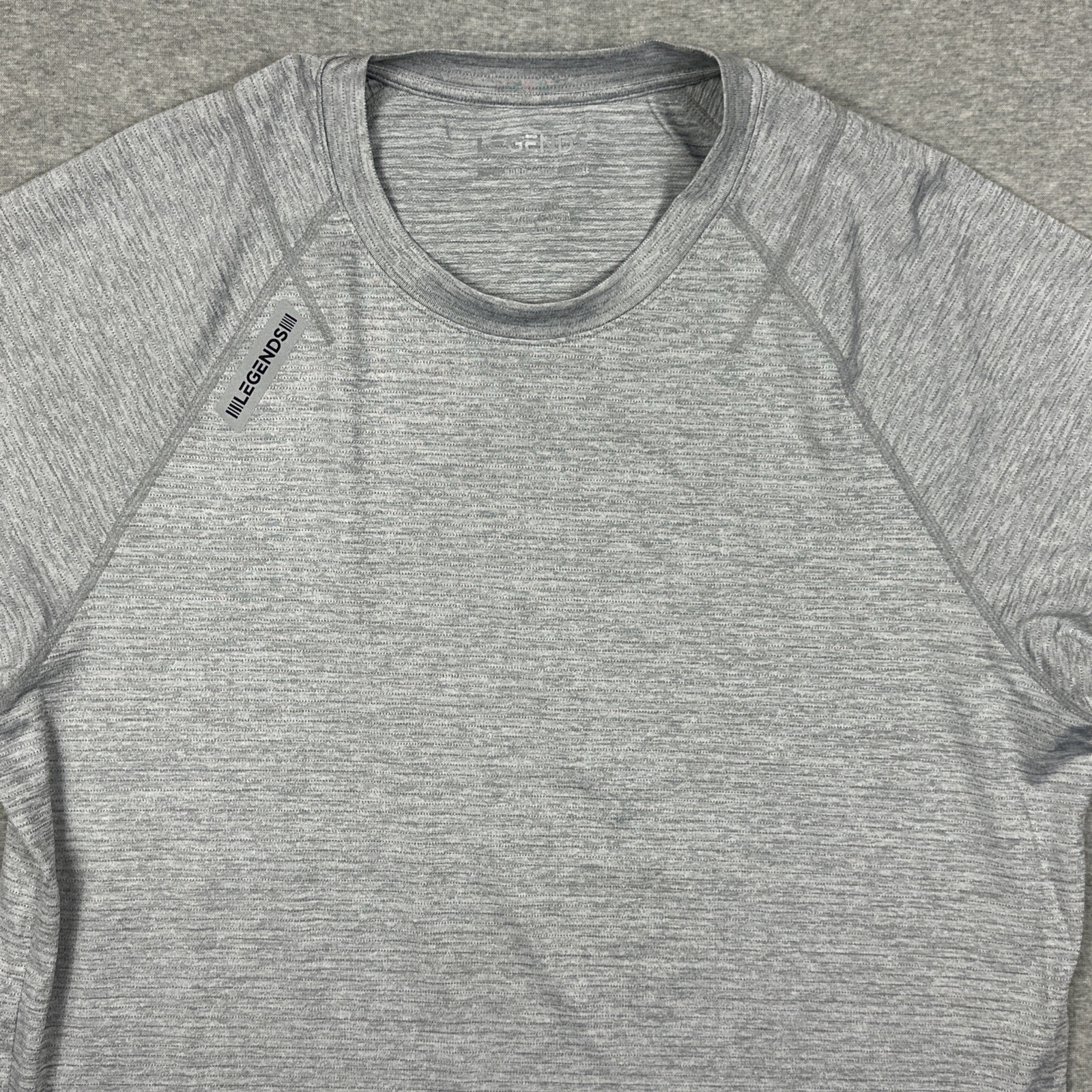 Legends Apparel Enzo T Shirt Mens Large Heather Gray Athletic Fit Performance